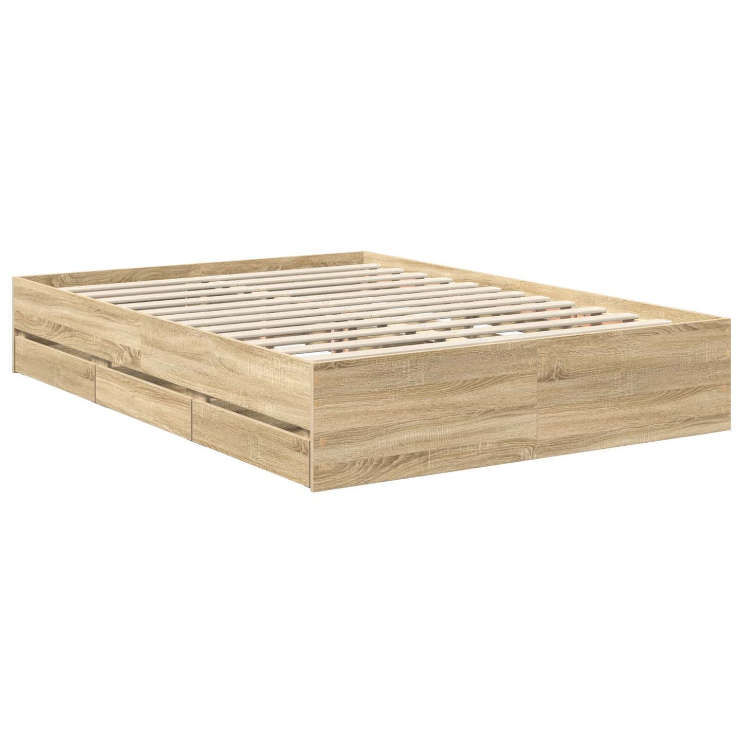 vidaXL Σκελετός Κρεβατιού Sonoma Δρυς 140 x 200 cm Μηχανήματος Ξύλο
