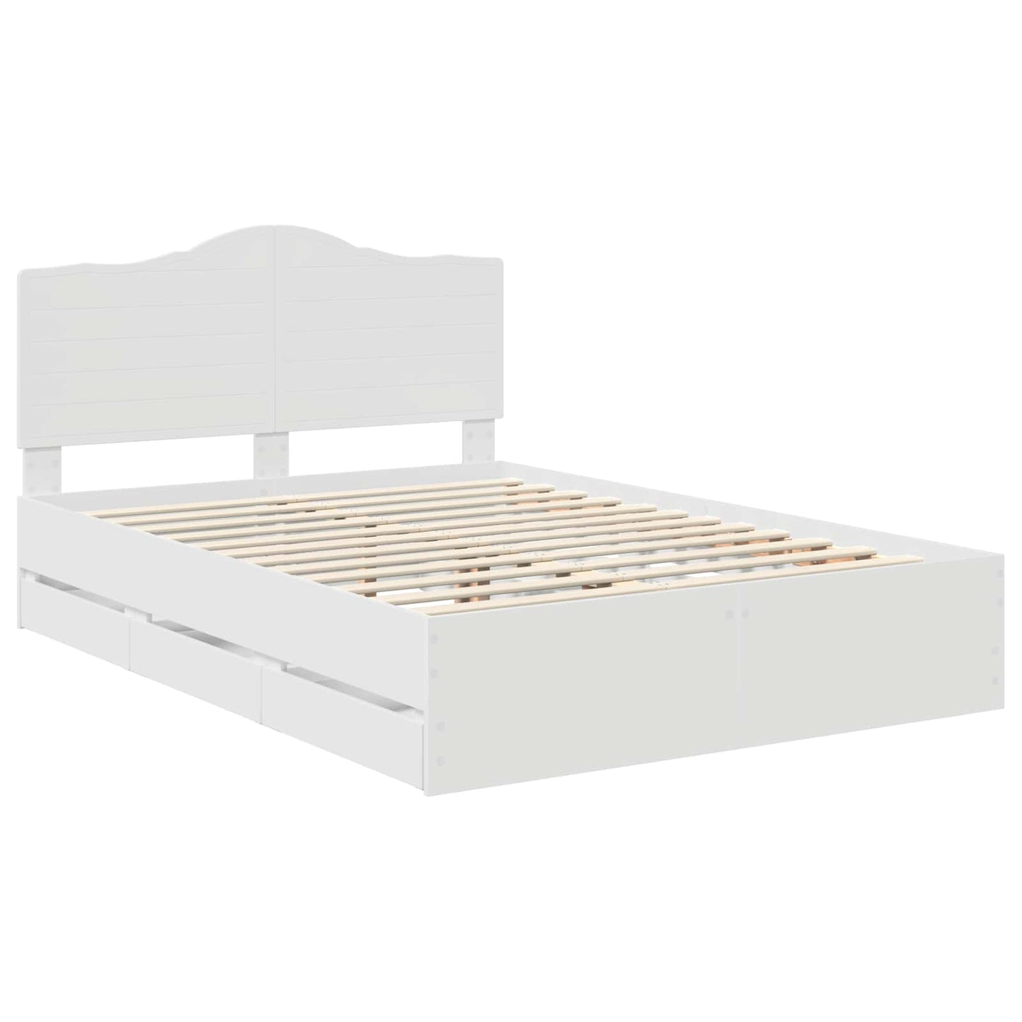 vidaXL Σκελετός Κρεβατιού Λευκό 140 x 200 cm Μηχανήματος Ξύλο