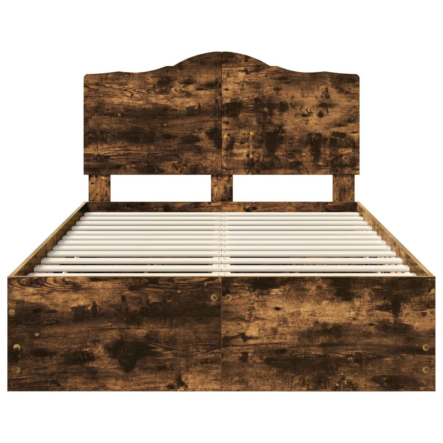 vidaXL Σκελετός Κρεβατιού Καπνιστή Δρυς 135 x 190 cm Μηχανήματος Ξύλο