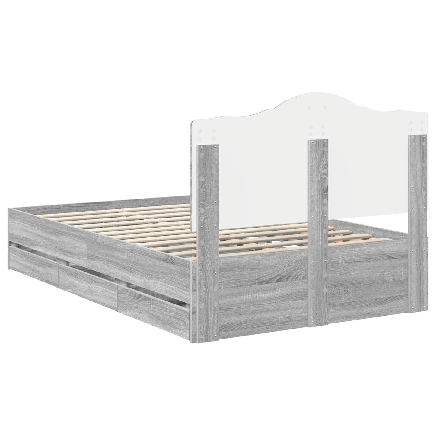 vidaXL Σκελετός Κρεβατιού Γκρίζο Σονομα 120 x 200 cm Μηχανήματος Ξύλο