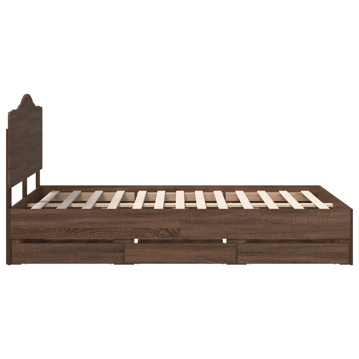 vidaXL Σκελετός Κρεβατιού Καφέ δρυς 120 x 200 cm Μηχανήματος Ξύλο