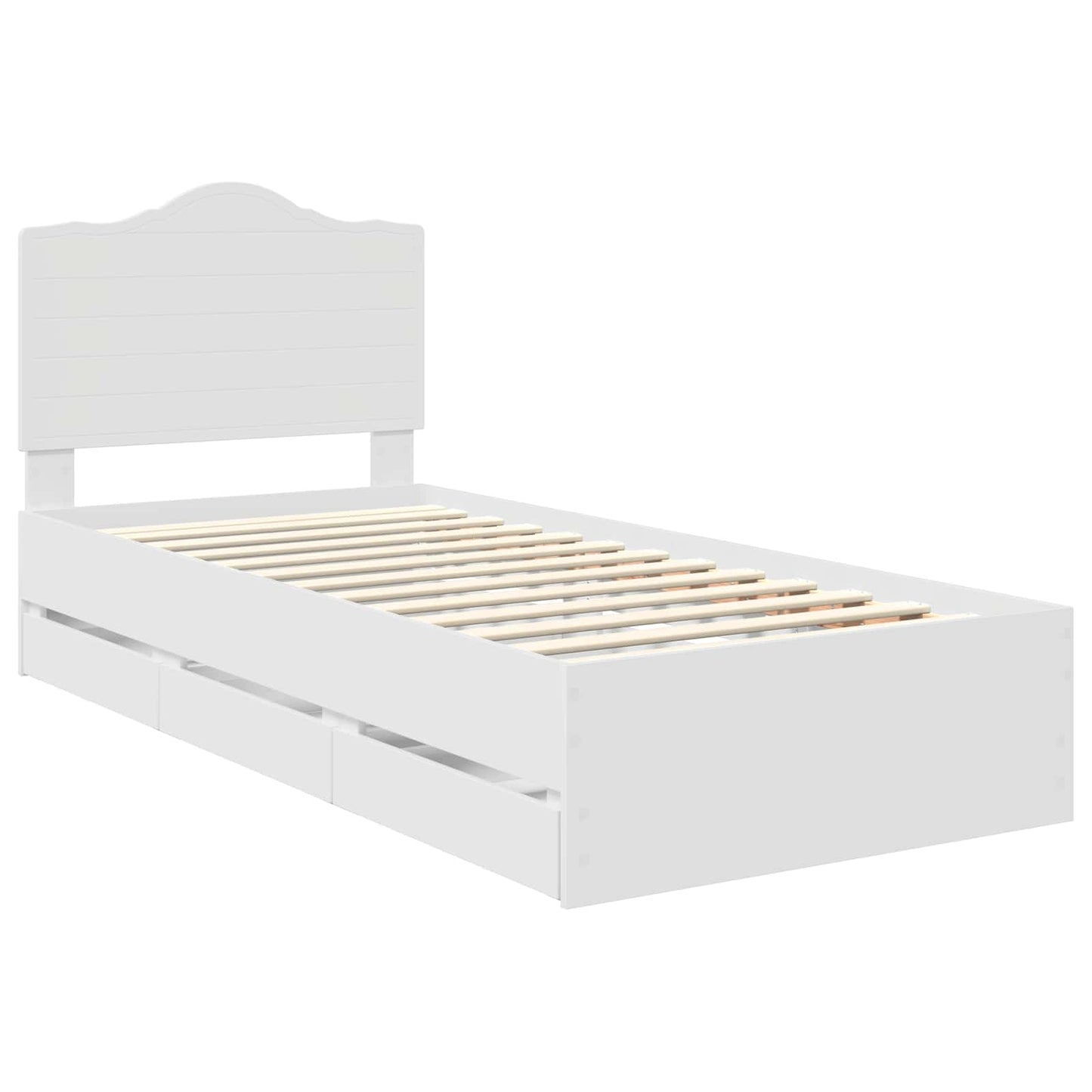 vidaXL Σκελετός Κρεβατιού Λευκό 98.5 x 200 εκ Μηχανήματος Ξύλο