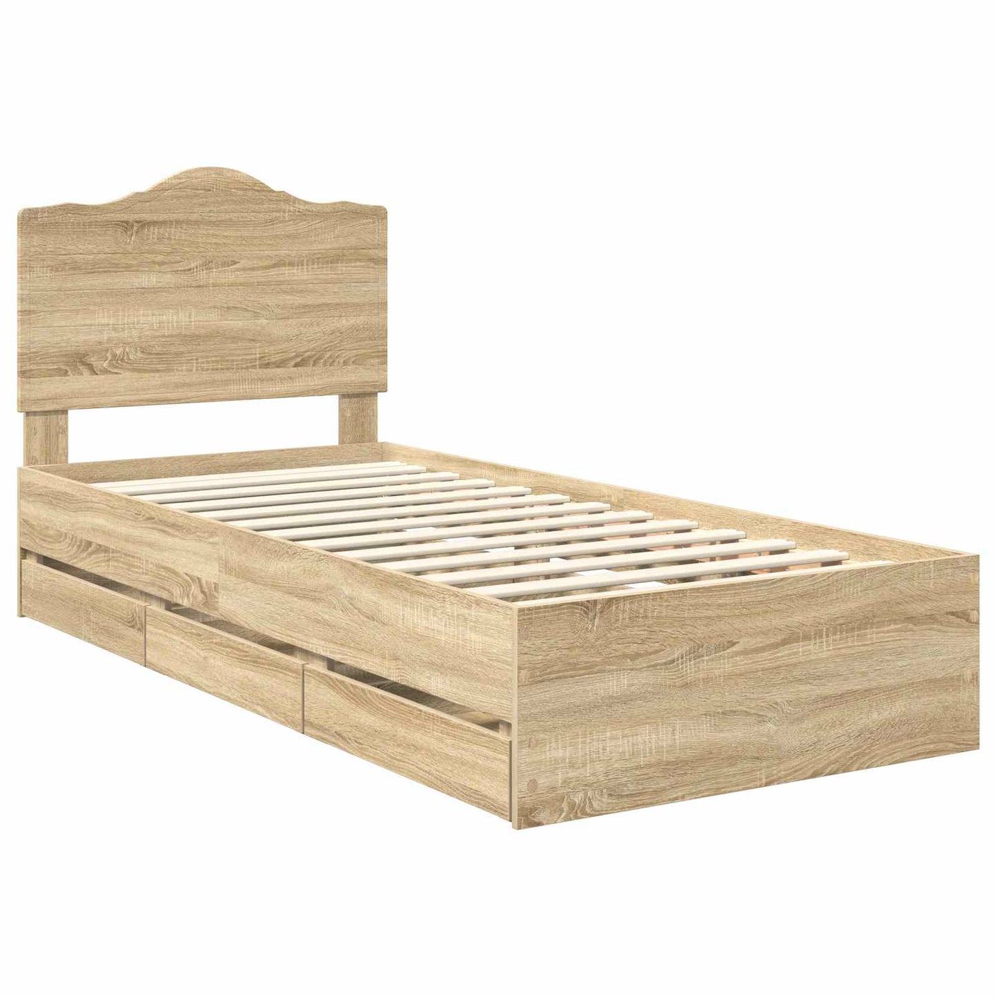 vidaXL Σκελετός Κρεβατιού Δρύς Sonoma 100 x 200 cm Μηχανήματος Ξύλο