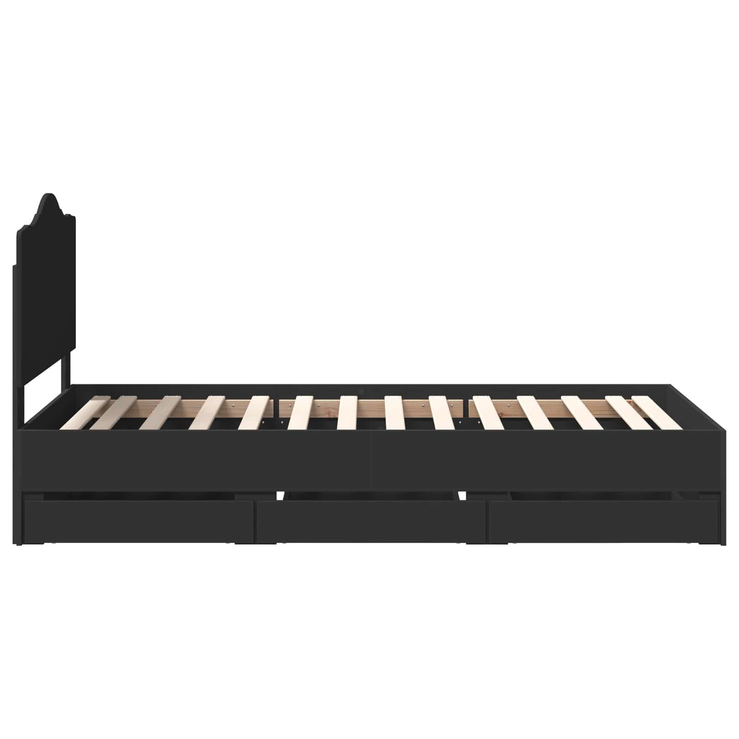 vidaXL Σκελετός Κρεβατιού Μαύρο 90 x 200 cm Μηχανήματος Ξύλο