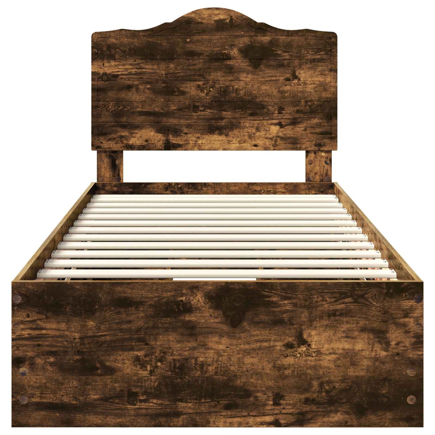 vidaXL Σκελετός Κρεβατιού Καπνιστή Δρυς 90 x 190 cm Μηχανήματος Ξύλο
