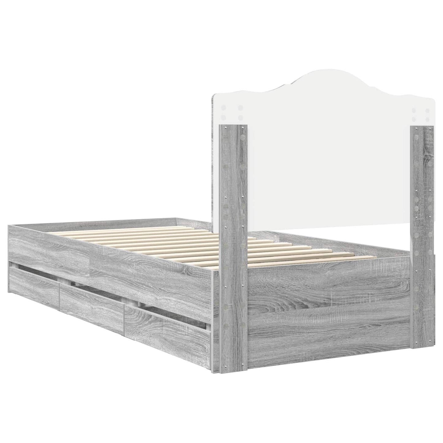 vidaXL Σκελετός Κρεβατιού Γκρι Σονομά 90 x 190 cm Μηχανήματος Ξύλο