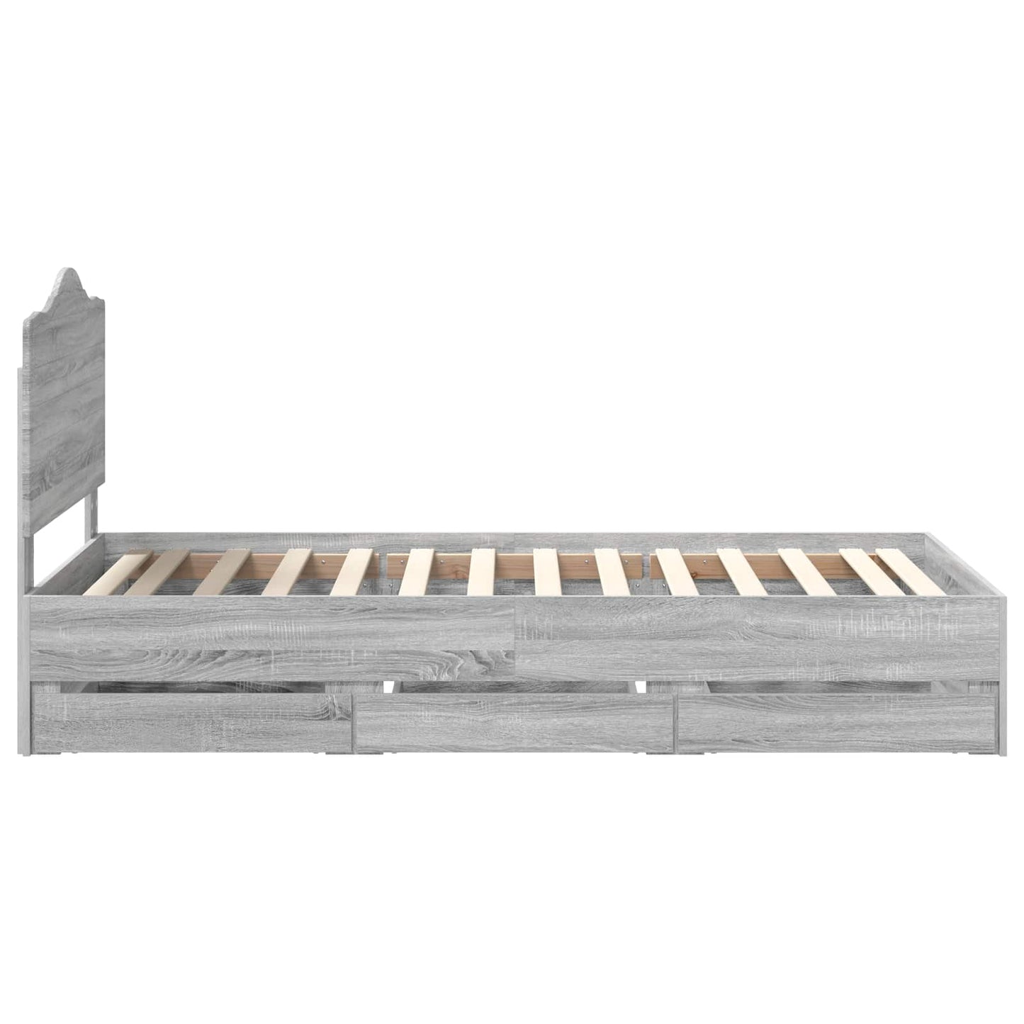 vidaXL Σκελετός Κρεβατιού Γκρι Σονομά 90 x 190 cm Μηχανήματος Ξύλο