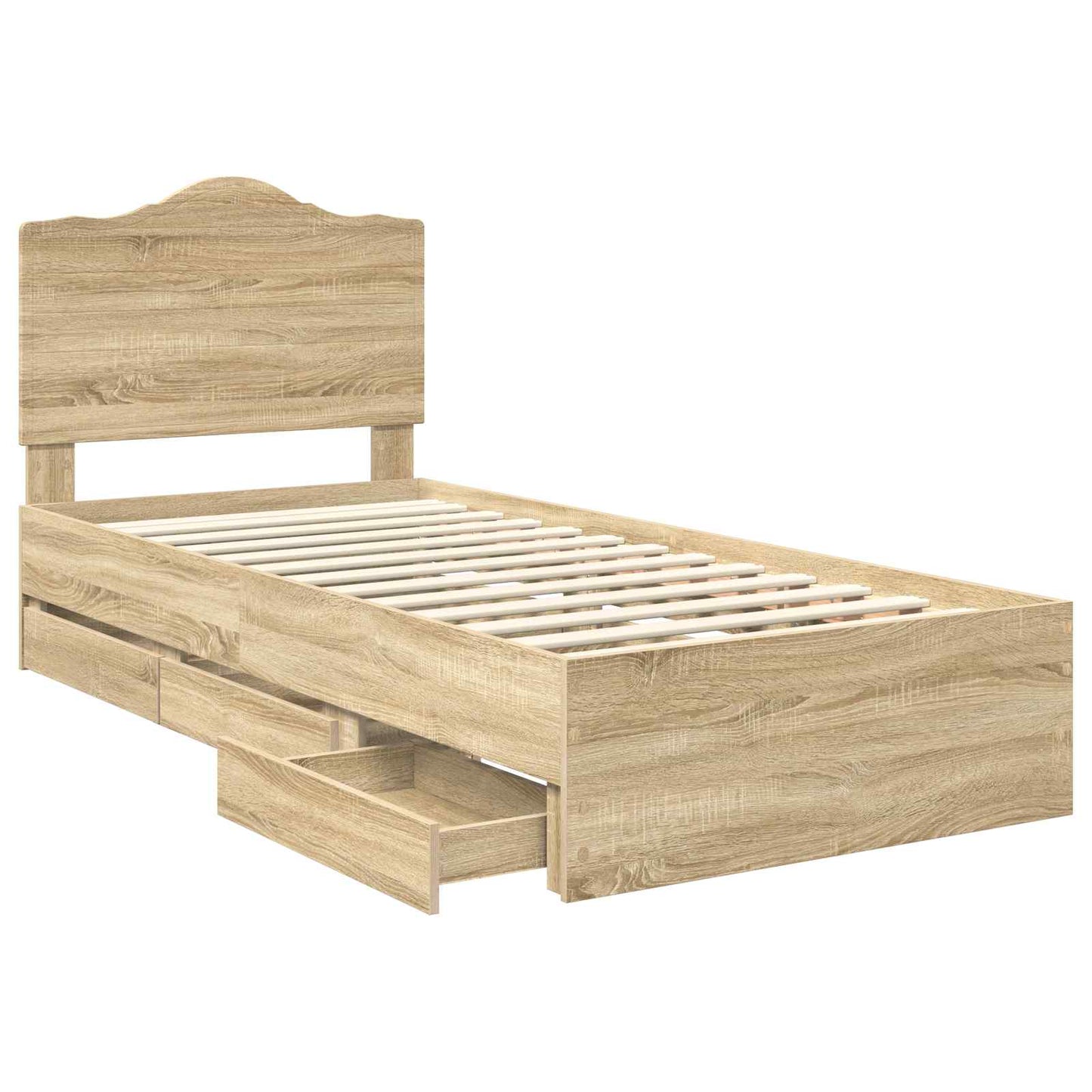 vidaXL Σκελετός Κρεβατιού Δρύς Sonoma 75 x 190 cm Μηχανήματος Ξύλο