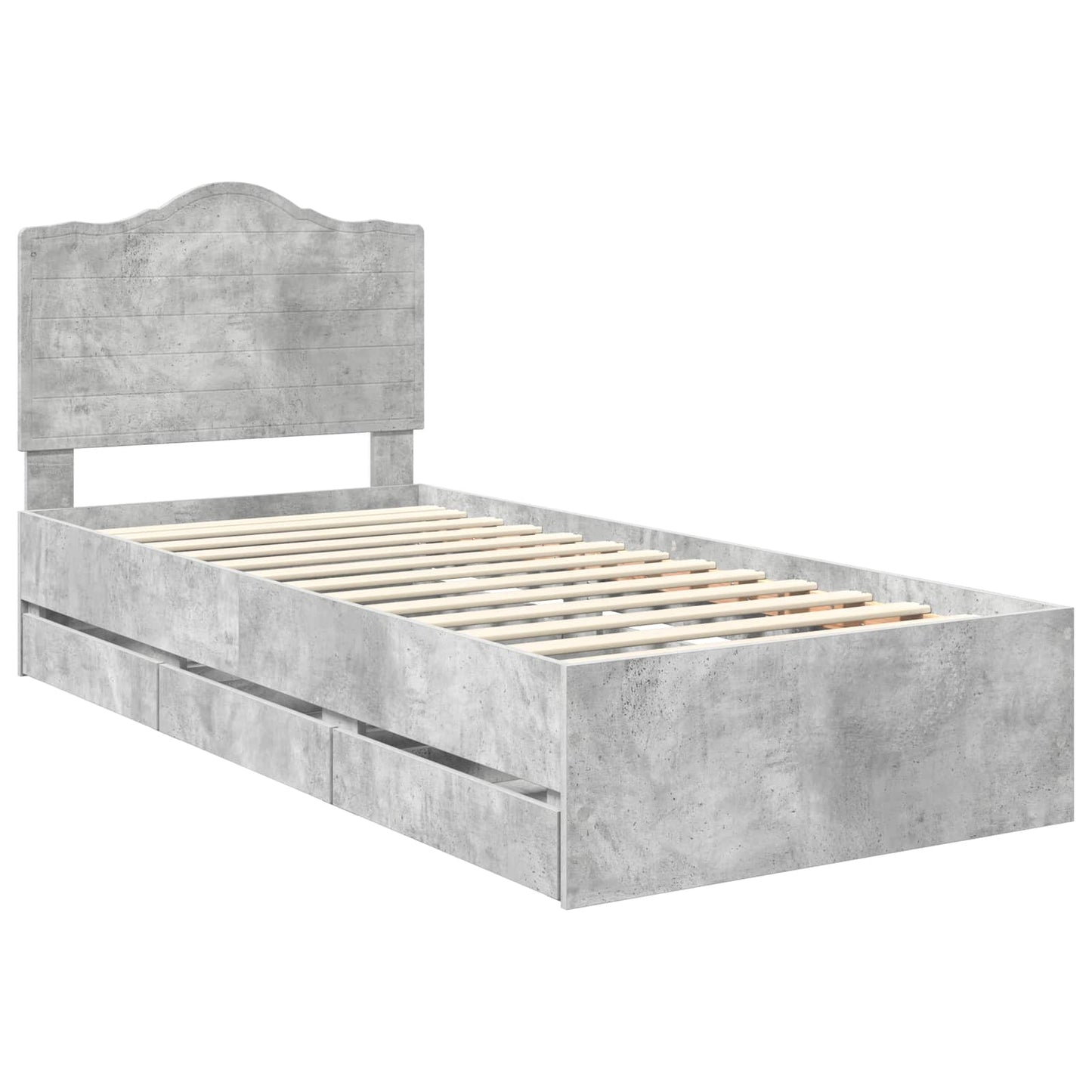 vidaXL Σκελετός Κρεβατιού Σκυρόχρωμο Γκρι 75 x 190 cm Μηχανήματος Ξύλο