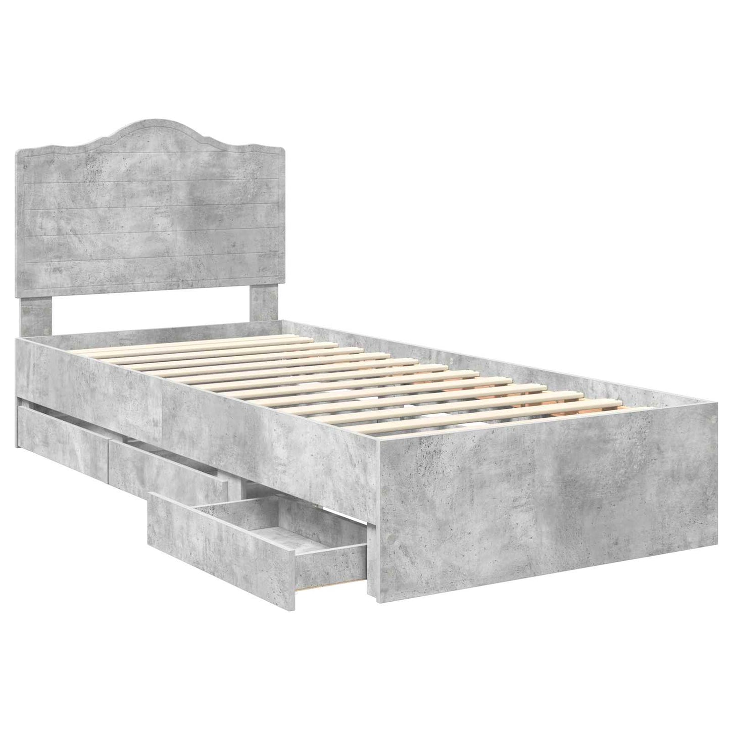 vidaXL Σκελετός Κρεβατιού Σκυρόχρωμο Γκρι 75 x 190 cm Μηχανήματος Ξύλο