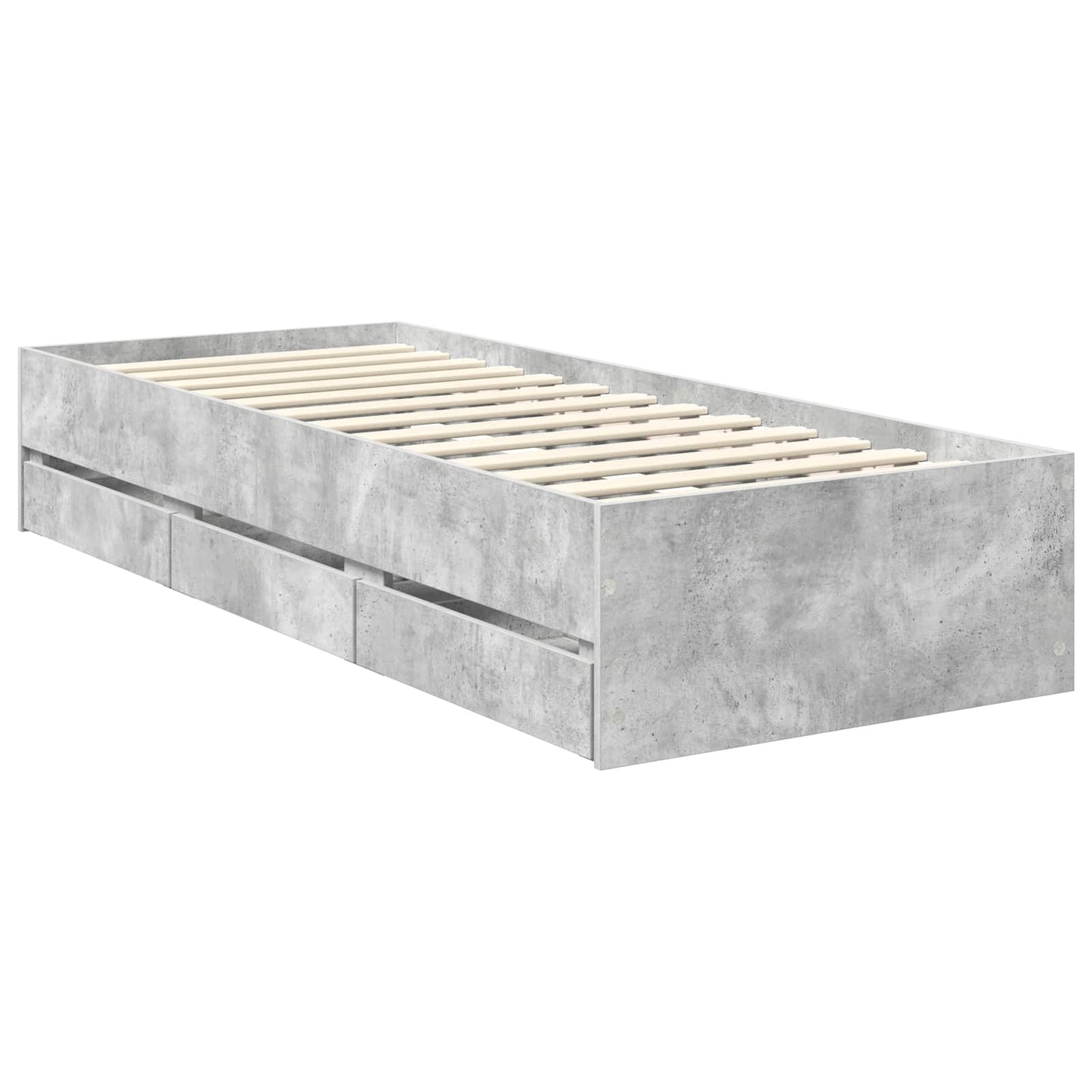 vidaXL Σκελετός Κρεβατιού Σκυρόχρωμο Γκρι 75 x 190 cm Μηχανήματος Ξύλο