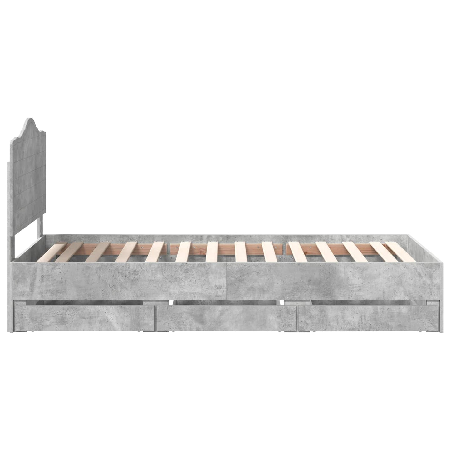 vidaXL Σκελετός Κρεβατιού Σκυρόχρωμο Γκρι 75 x 190 cm Μηχανήματος Ξύλο