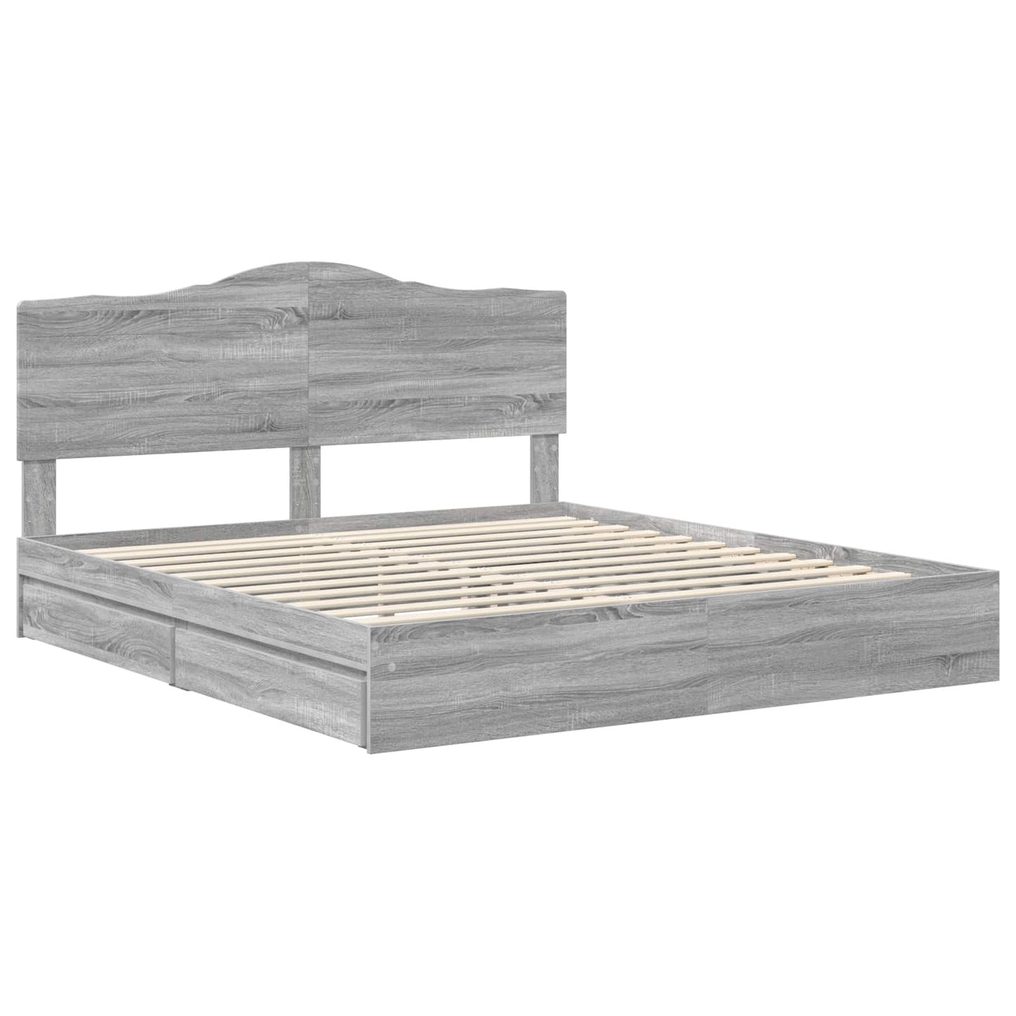 vidaXL Κρεβάτι Αποθήκης Γκρίζο Σονομα 200 x 200 cm Επεξεργασμένο ξύλο