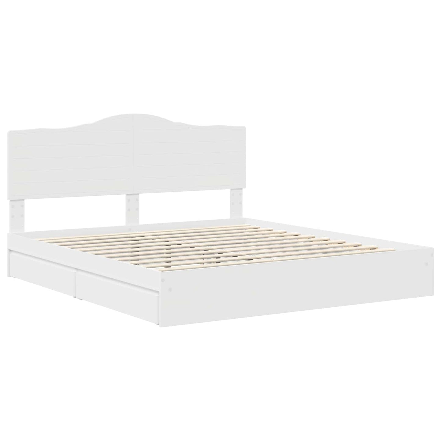 vidaXL Κρεβάτι Αποθήκης Λευκό 180 x 200 cm Επεξεργασμένο ξύλο