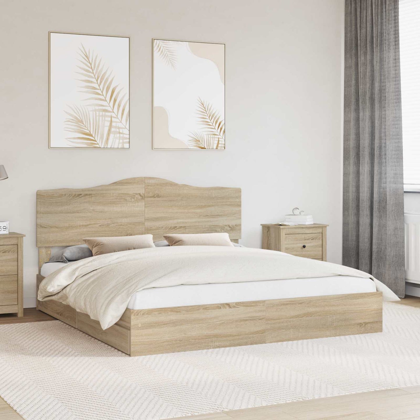 vidaXL Κρεβάτι Αποθήκης Δρύς Sonoma 180 x 200 cm Επεξεργασμένο ξύλο