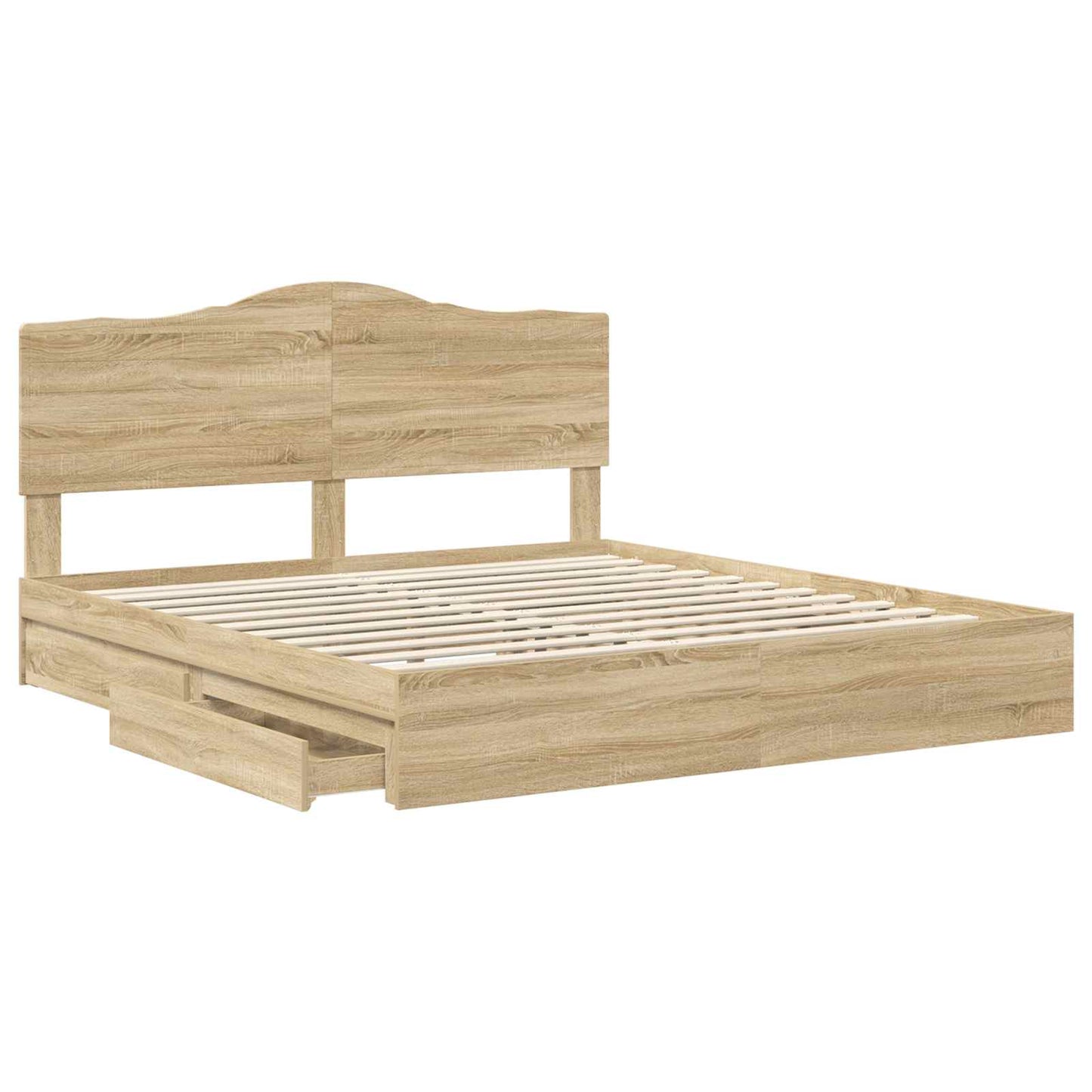 vidaXL Κρεβάτι Αποθήκης Δρύς Sonoma 180 x 200 cm Επεξεργασμένο ξύλο