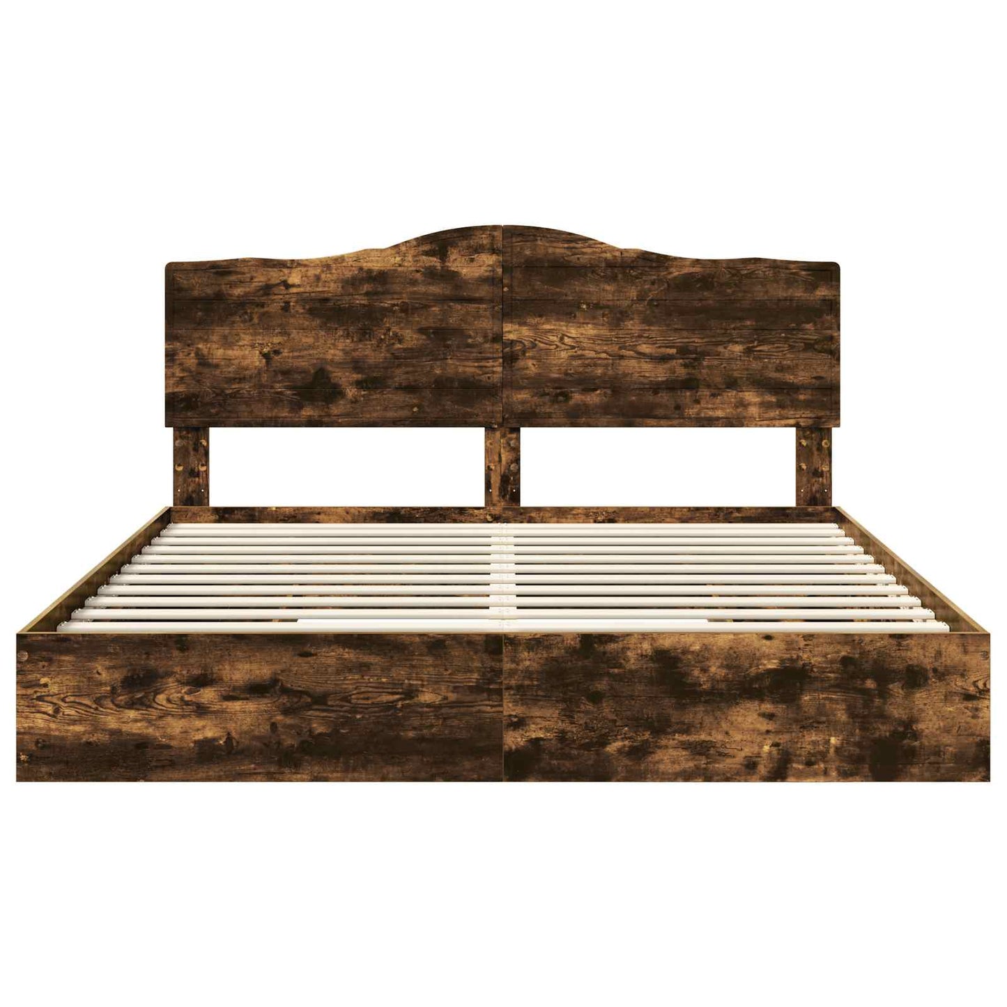 vidaXL Κρεβάτι Αποθήκης Καπνιστό Δρύς 180 x 200 cm Επεξεργασμένο ξύλο