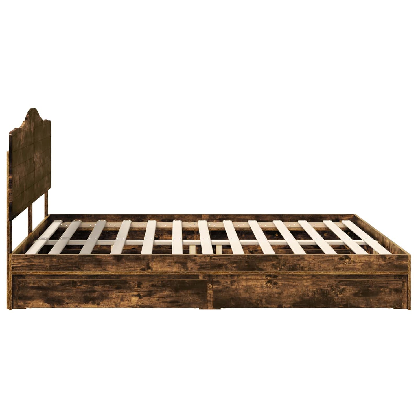 vidaXL Κρεβάτι Αποθήκης Καπνιστό Δρύς 180 x 200 cm Επεξεργασμένο ξύλο