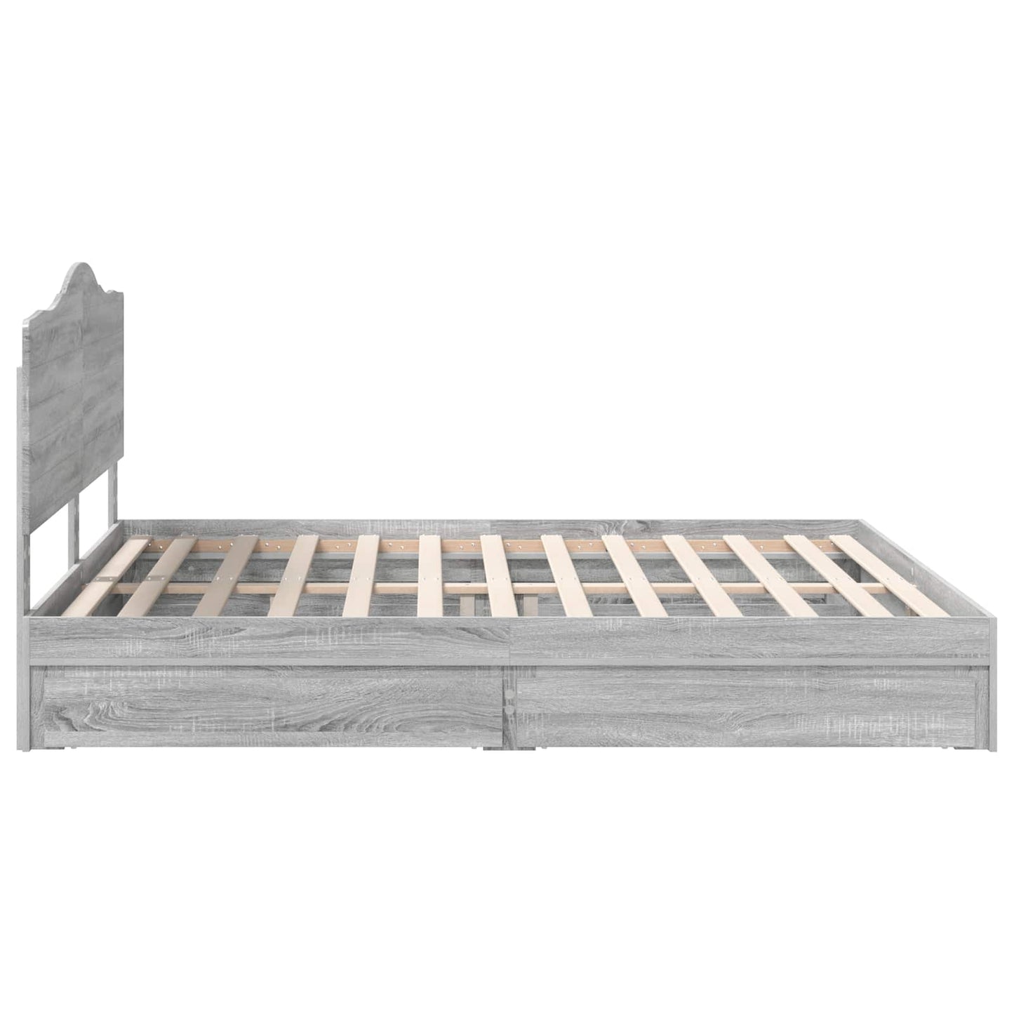 vidaXL Κρεβάτι Αποθήκης Γκρίζο Σονομα 180 x 200 cm Επεξεργασμένο ξύλο