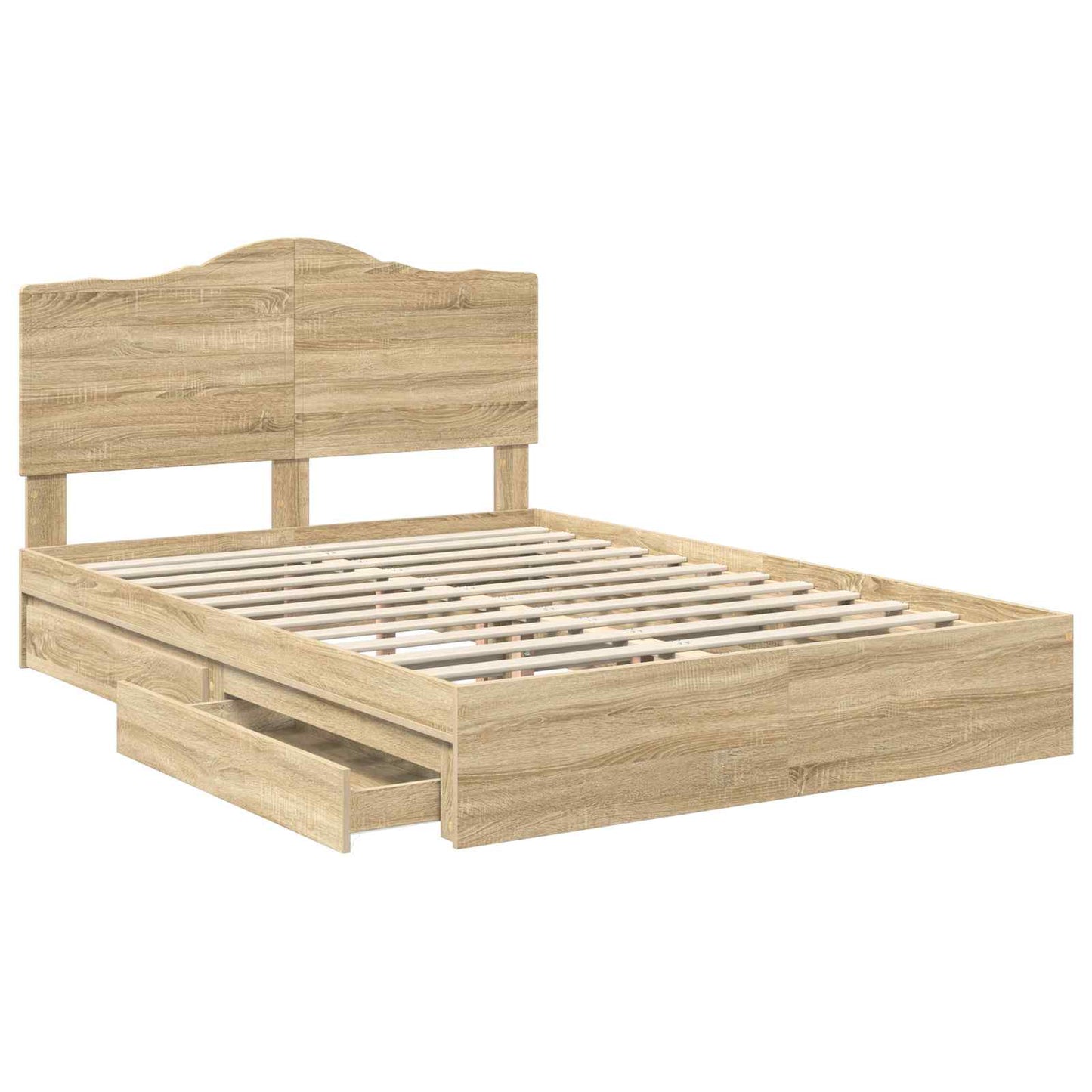 vidaXL Κρεβάτι Αποθήκης Δρύς Sonoma 160 x 200 cm Επεξεργασμένο ξύλο