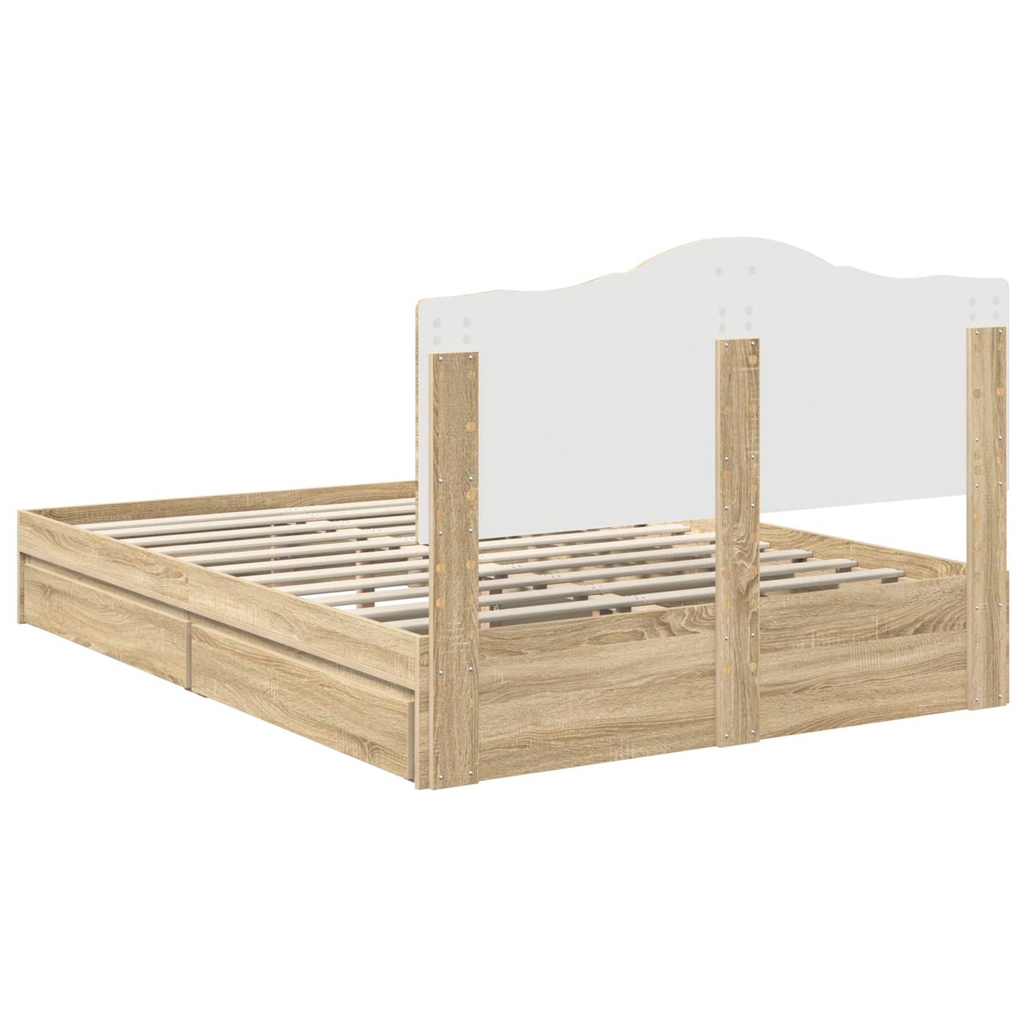 vidaXL Κρεβάτι Αποθήκης Δρύς Sonoma 160 x 200 cm Επεξεργασμένο ξύλο