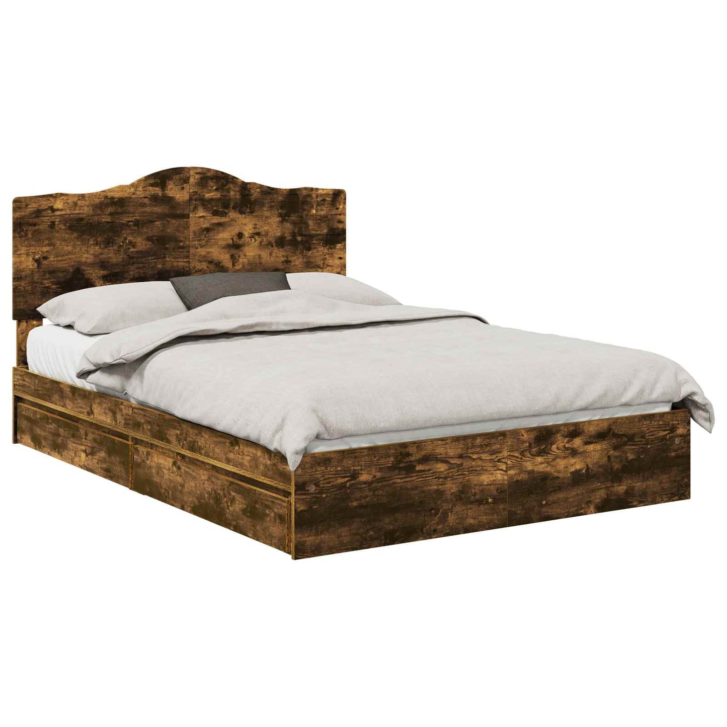 vidaXL Κρεβάτι Αποθήκης Καπνιστό Δρύς 160 x 200 cm Επεξεργασμένο ξύλο