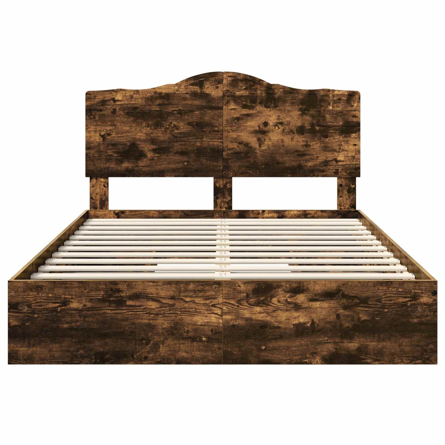 vidaXL Κρεβάτι Αποθήκης Καπνιστό Δρύς 160 x 200 cm Επεξεργασμένο ξύλο