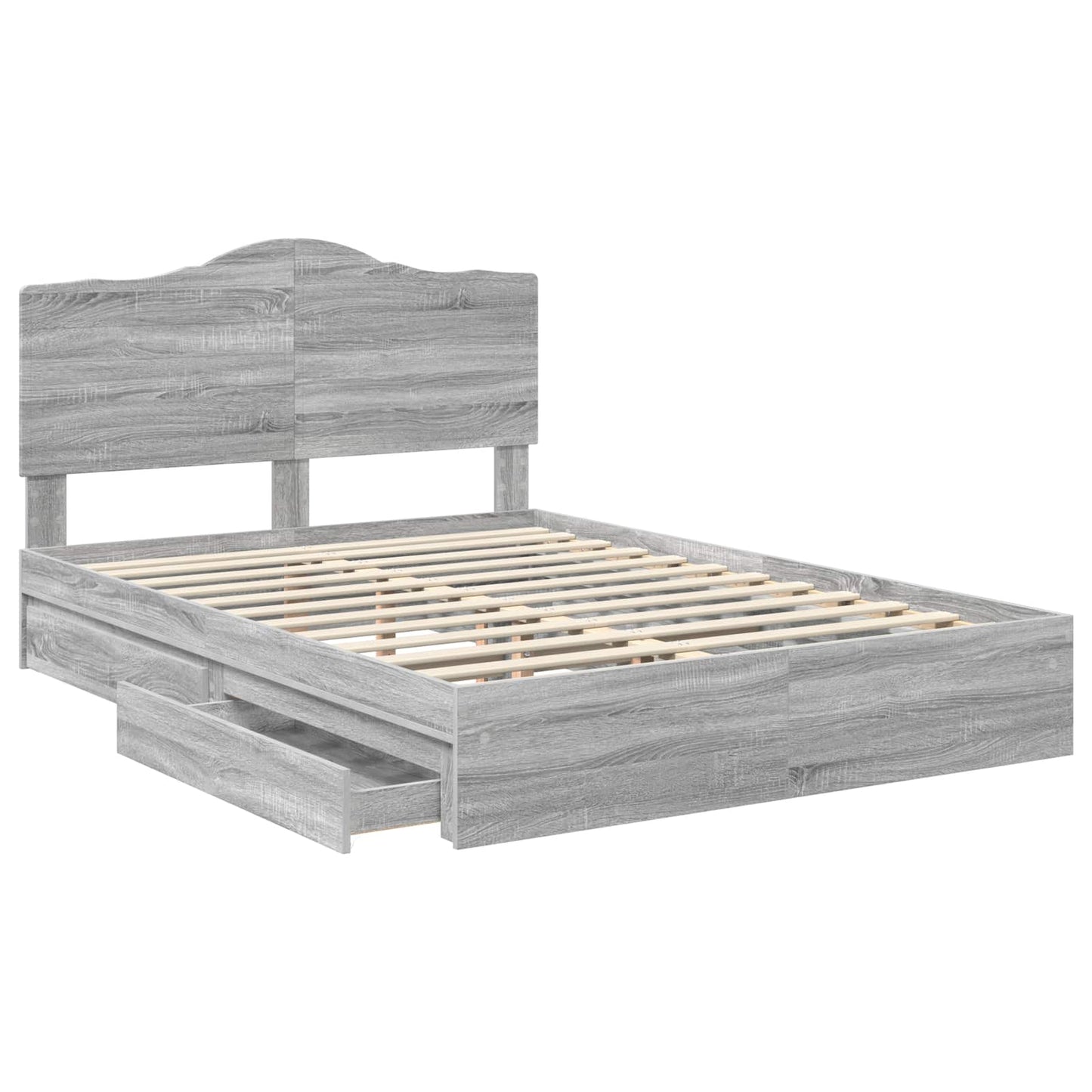 vidaXL Κρεβάτι Αποθήκης Γκρίζο Σονομα 160 x 200 cm Επεξεργασμένο ξύλο
