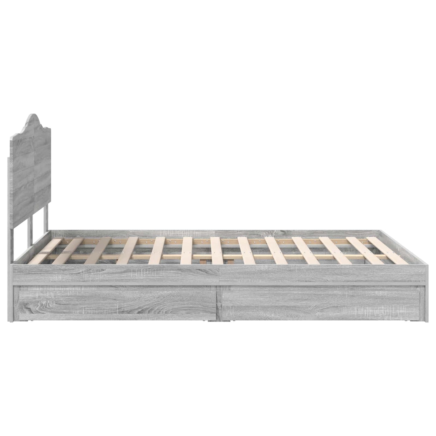 vidaXL Κρεβάτι Αποθήκης Γκρίζο Σονομα 160 x 200 cm Επεξεργασμένο ξύλο