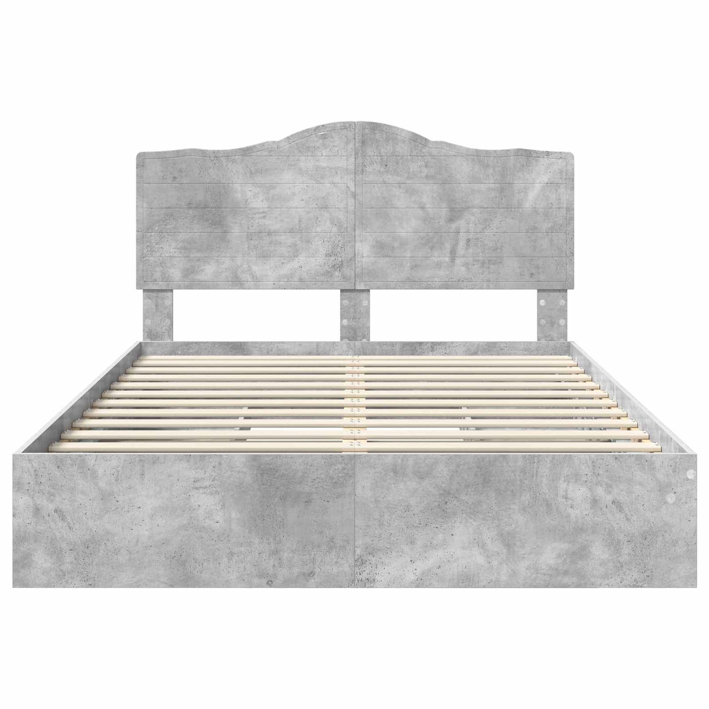 vidaXL Κρεβάτι Αποθήκης Σκυρόδεμα Γκρι 150 x 200 cm Επεξεργασμένο ξύλο