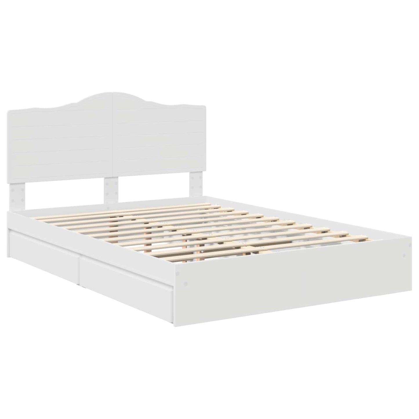 vidaXL Κρεβάτι Αποθήκης Λευκό 140 x 200 cm Επεξεργασμένο ξύλο