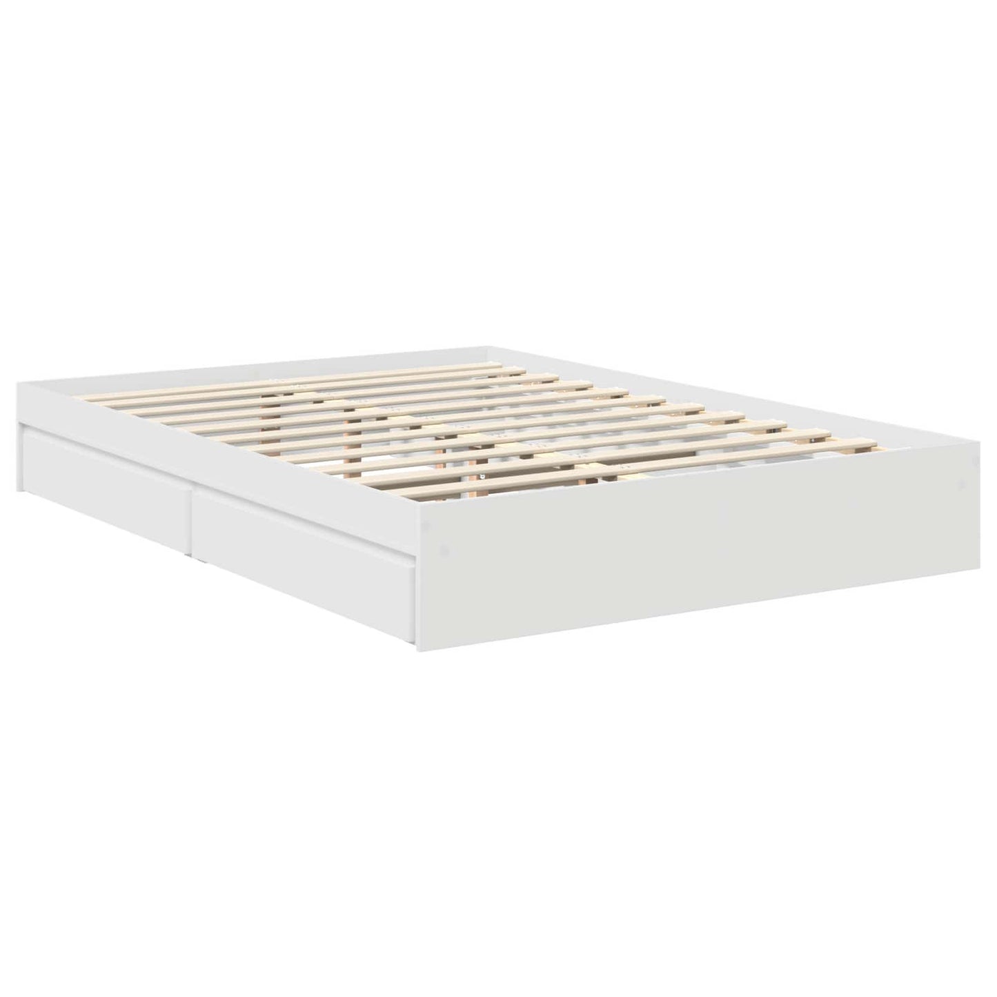 vidaXL Κρεβάτι Αποθήκης Λευκό 140 x 200 cm Επεξεργασμένο ξύλο