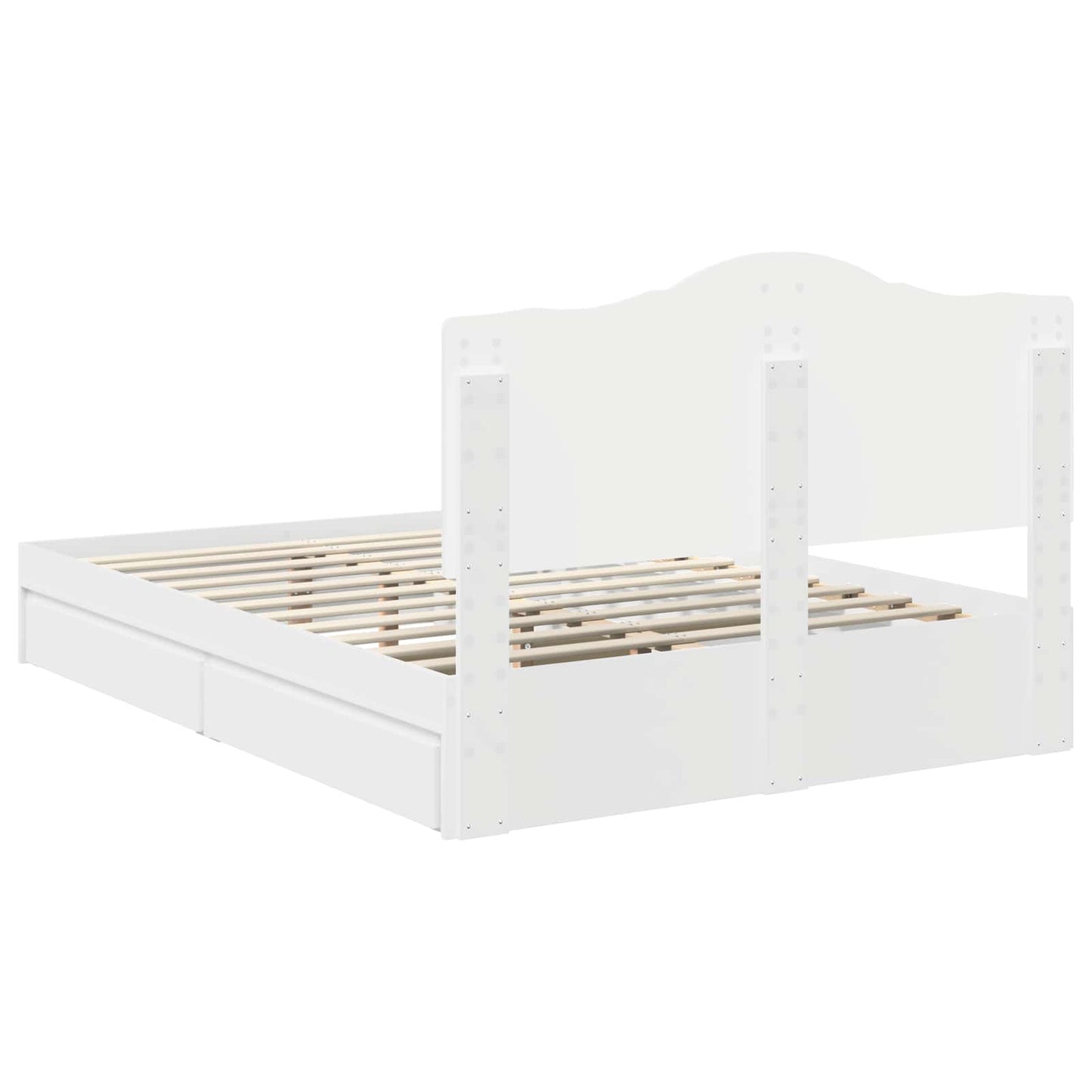 vidaXL Κρεβάτι Αποθήκης Λευκό 140 x 200 cm Επεξεργασμένο ξύλο