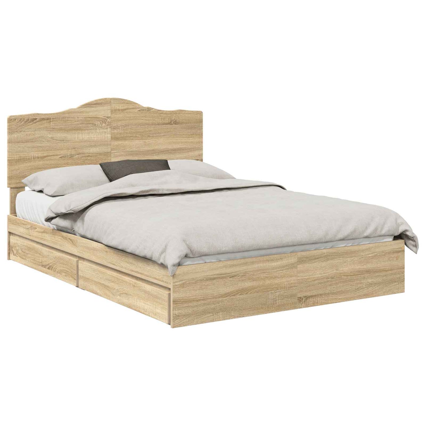 vidaXL Κρεβάτι Αποθήκης Δρύς Sonoma 140 x 200 cm Επεξεργασμένο ξύλο