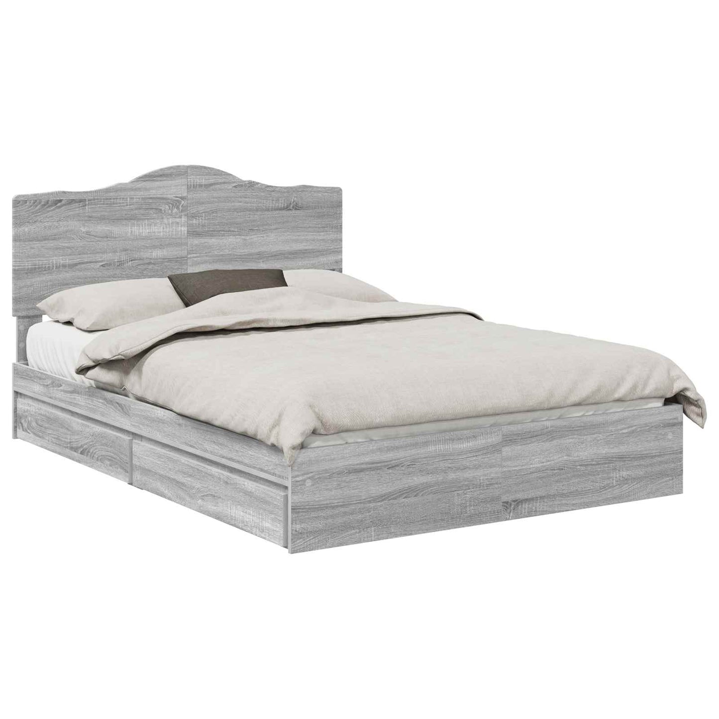 vidaXL Κρεβάτι Αποθήκης Γκρίζο Σονομα 140 x 200 cm Επεξεργασμένο ξύλο