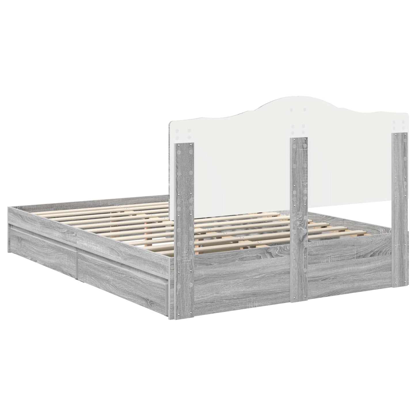 vidaXL Κρεβάτι Αποθήκης Γκρίζο Σονομα 140 x 200 cm Επεξεργασμένο ξύλο