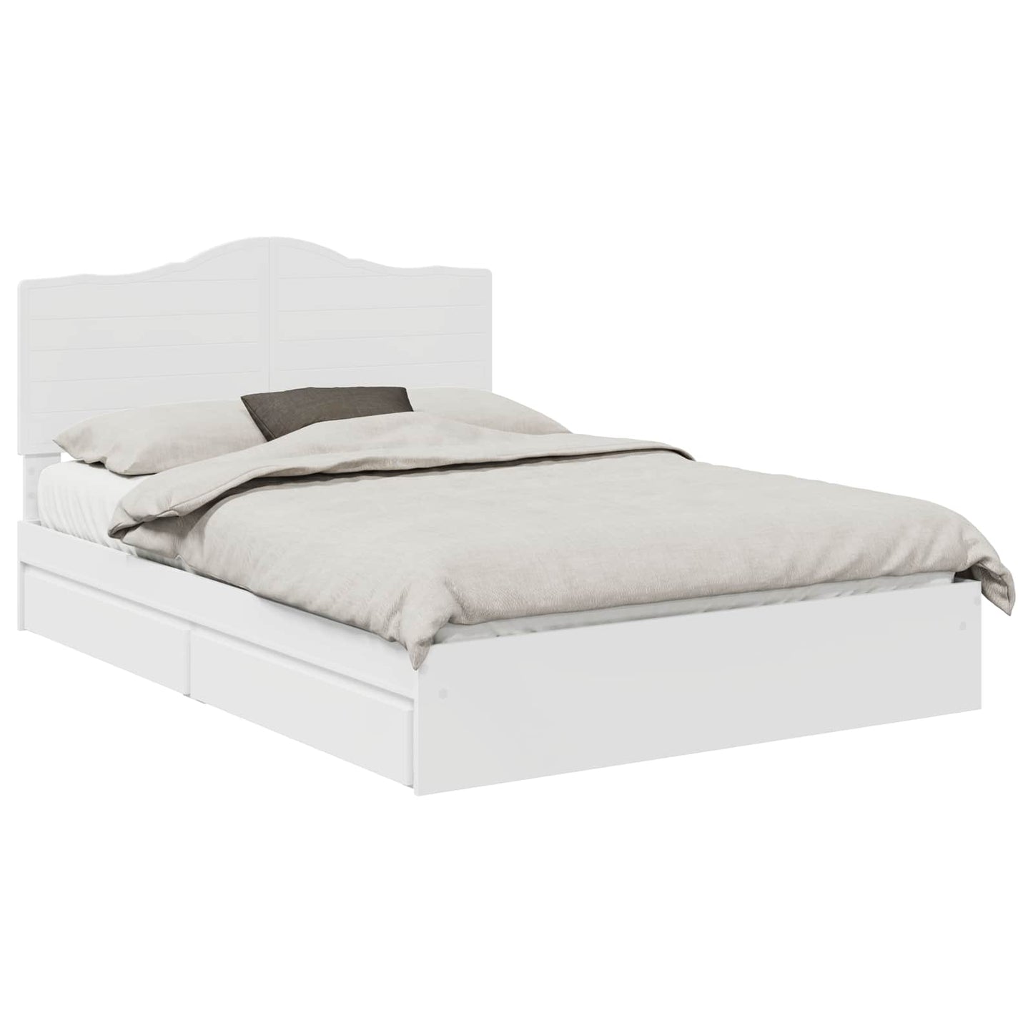 vidaXL Κρεβάτι Αποθήκης Λευκό 140 x 190 cm Επεξεργασμένο ξύλο