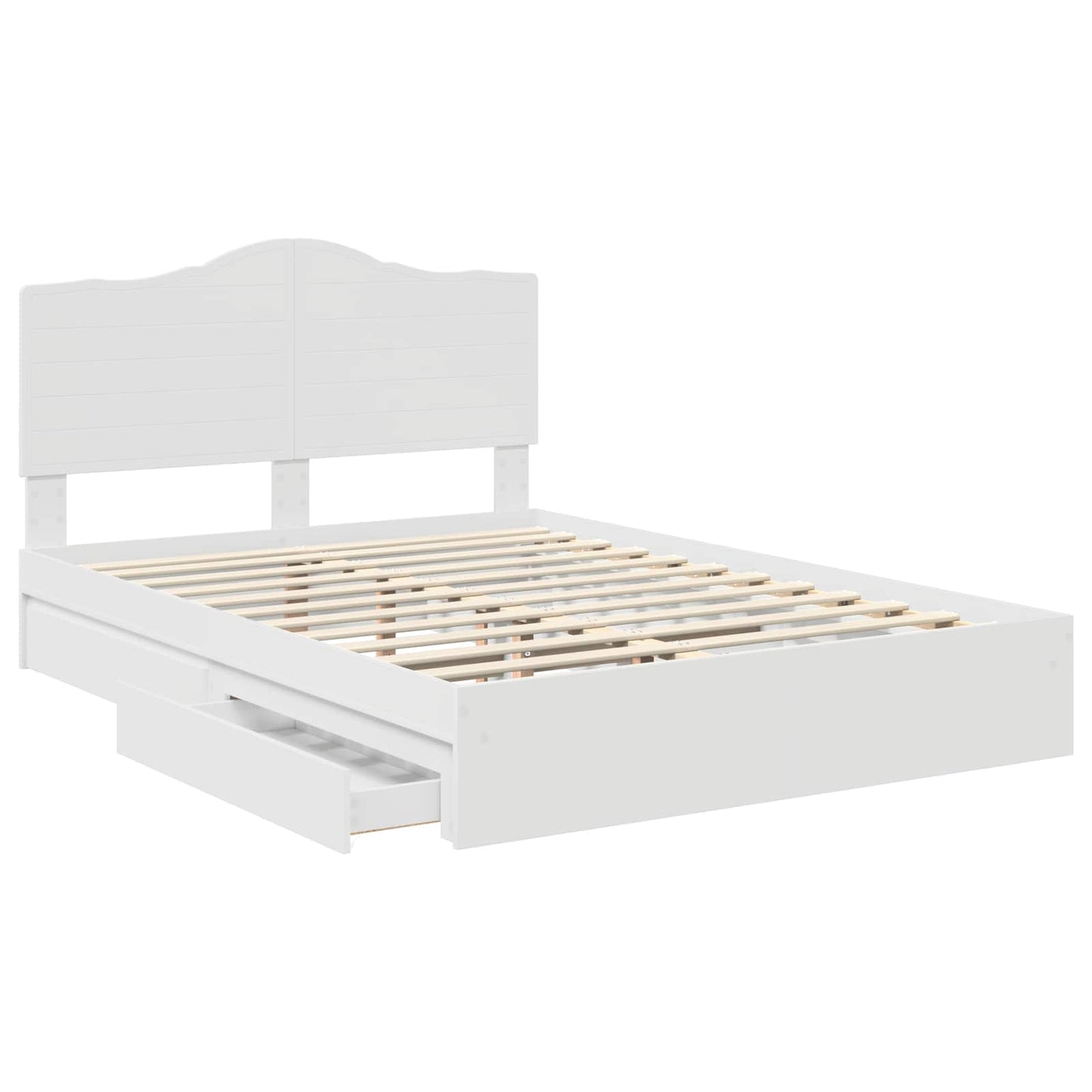 vidaXL Κρεβάτι Αποθήκης Λευκό 140 x 190 cm Επεξεργασμένο ξύλο