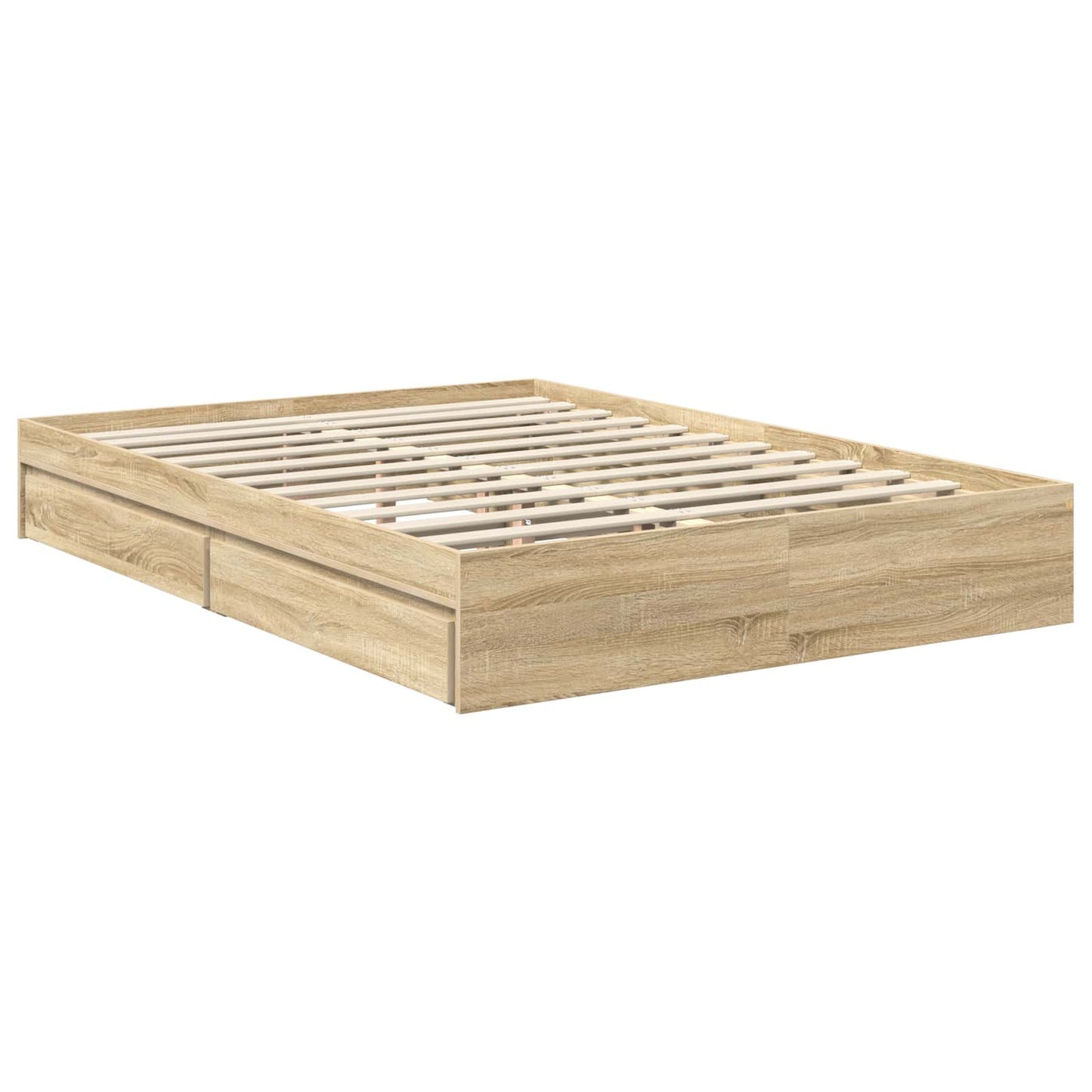 vidaXL Κρεβάτι Αποθήκης Δρύς Sonoma 140 x 190 cm Επεξεργασμένο ξύλο