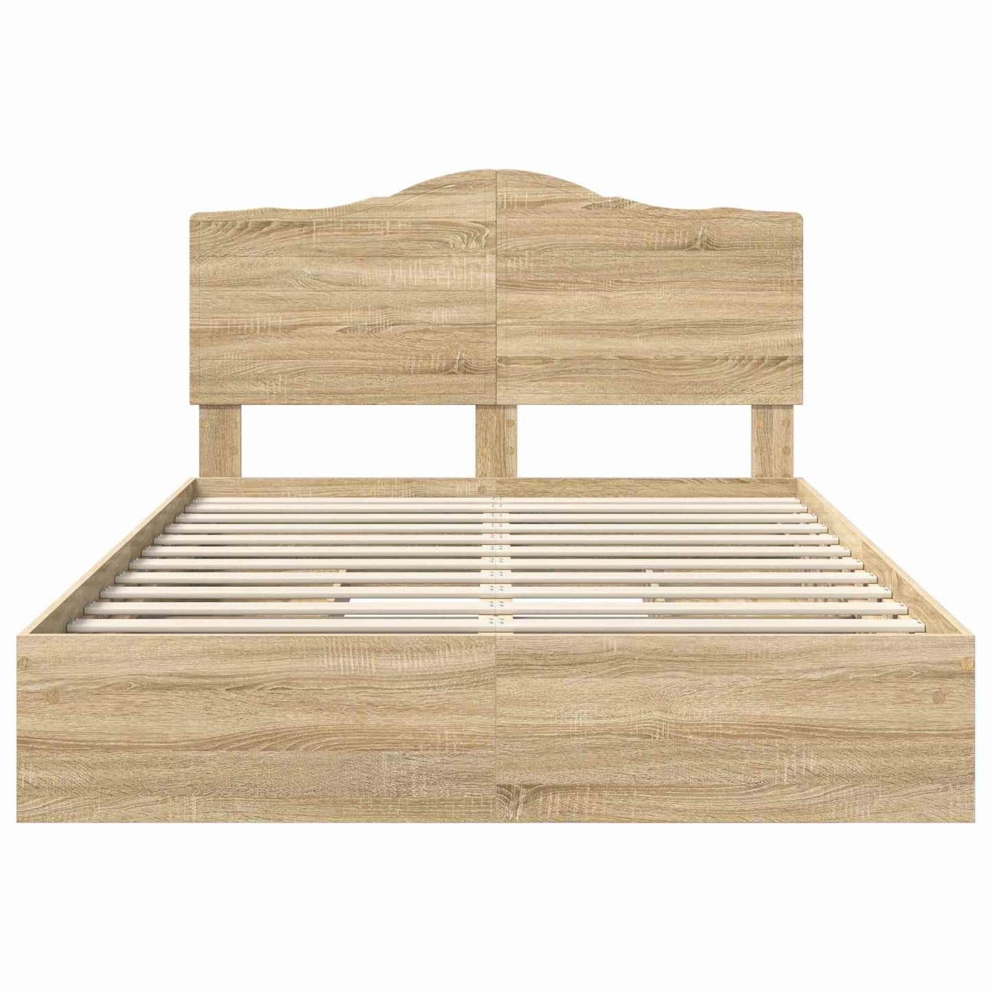 vidaXL Κρεβάτι Αποθήκης Δρύς Sonoma 140 x 190 cm Επεξεργασμένο ξύλο
