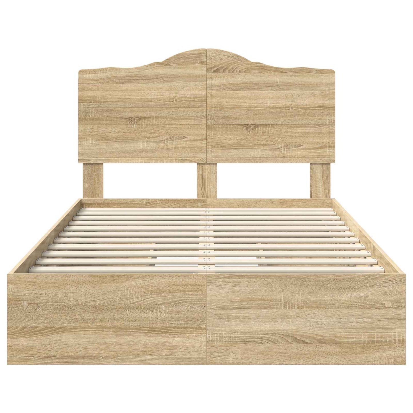 vidaXL Κρεβάτι Αποθήκης Δρύς Sonoma 135 x 190 cm Επεξεργασμένο ξύλο