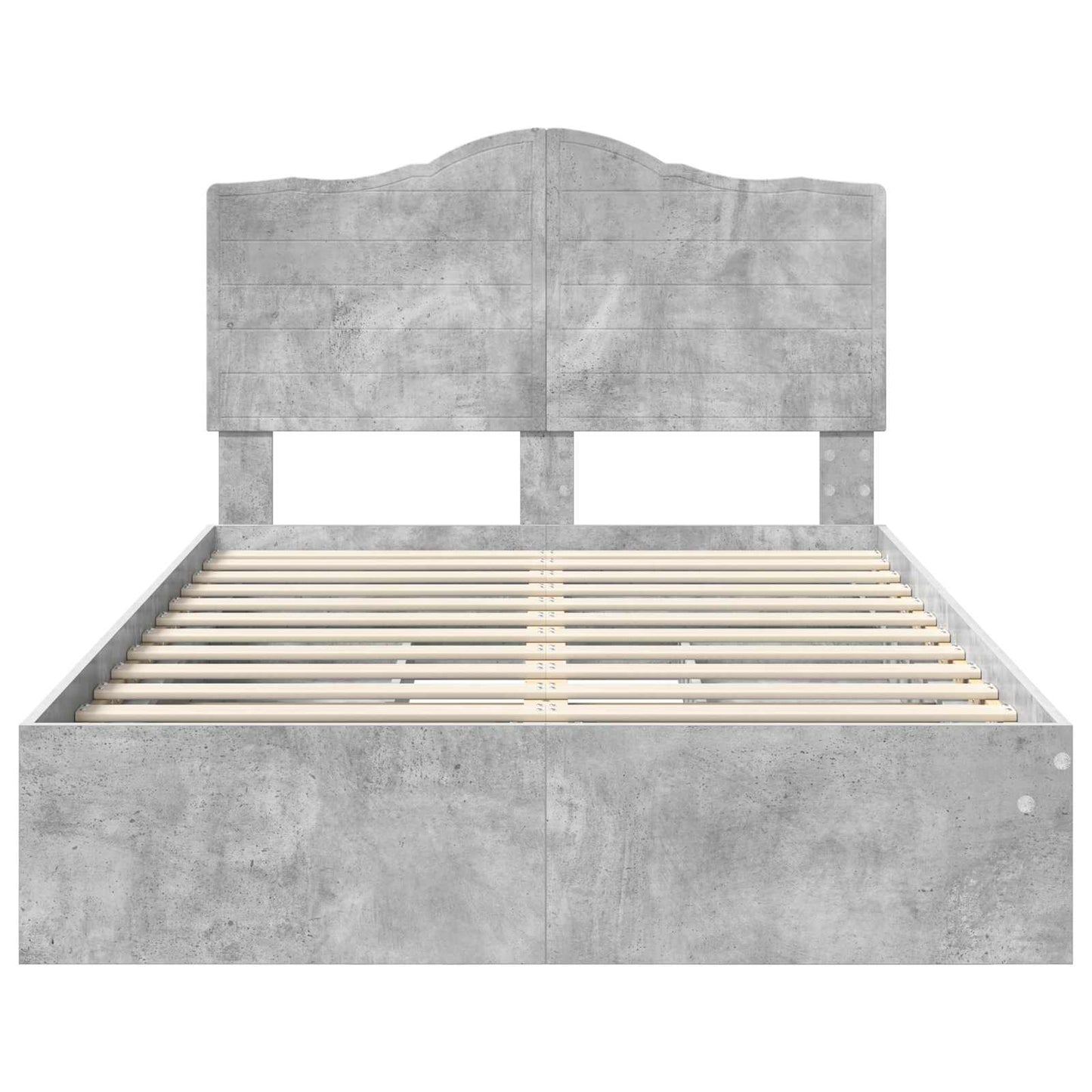 vidaXL Κρεβάτι Αποθήκης Σκυρόδεμα Γκρι 135 x 190 cm Επεξεργασμένο ξύλο