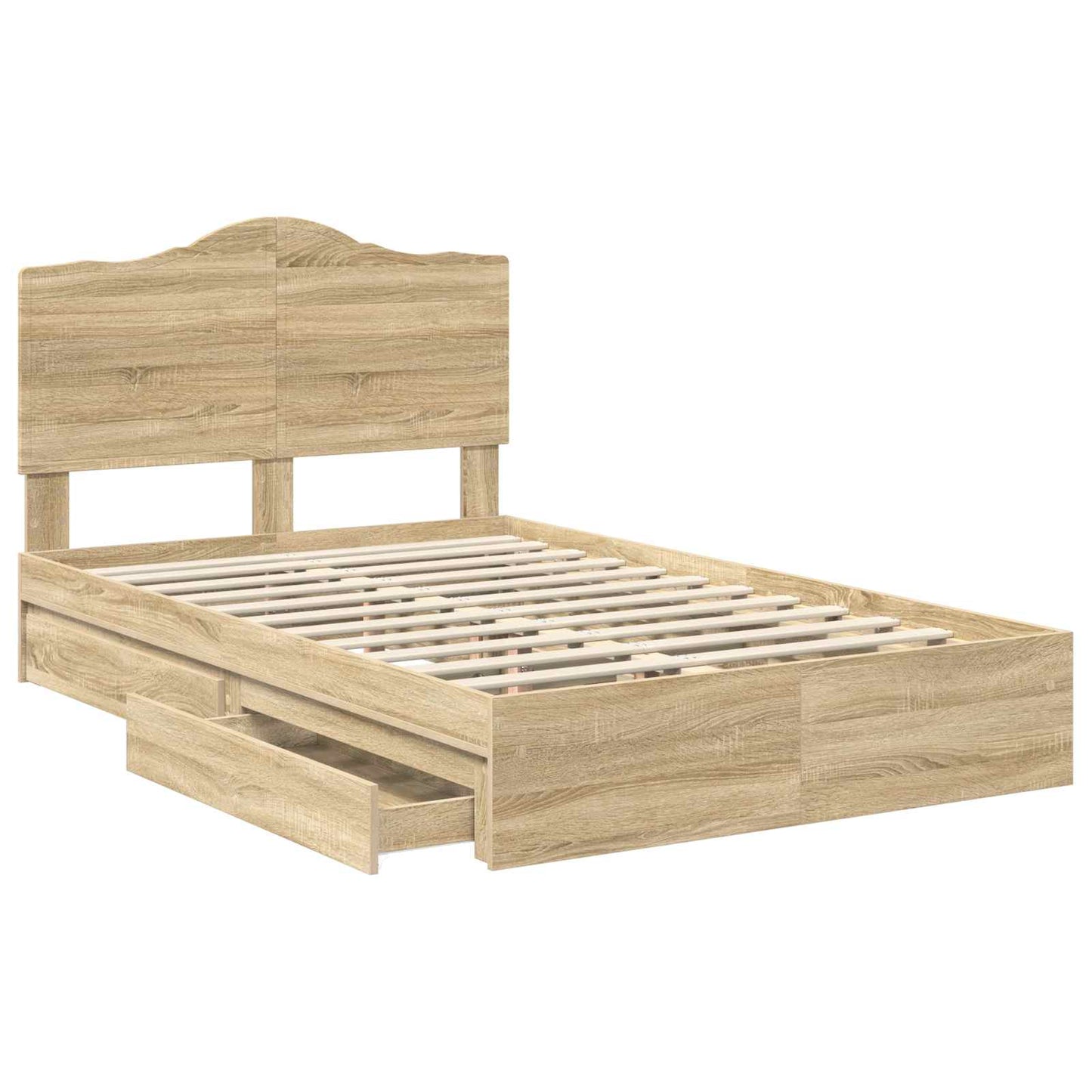 vidaXL Κρεβάτι Αποθήκης Δρύς Sonoma 120 x 200 cm Επεξεργασμένο ξύλο
