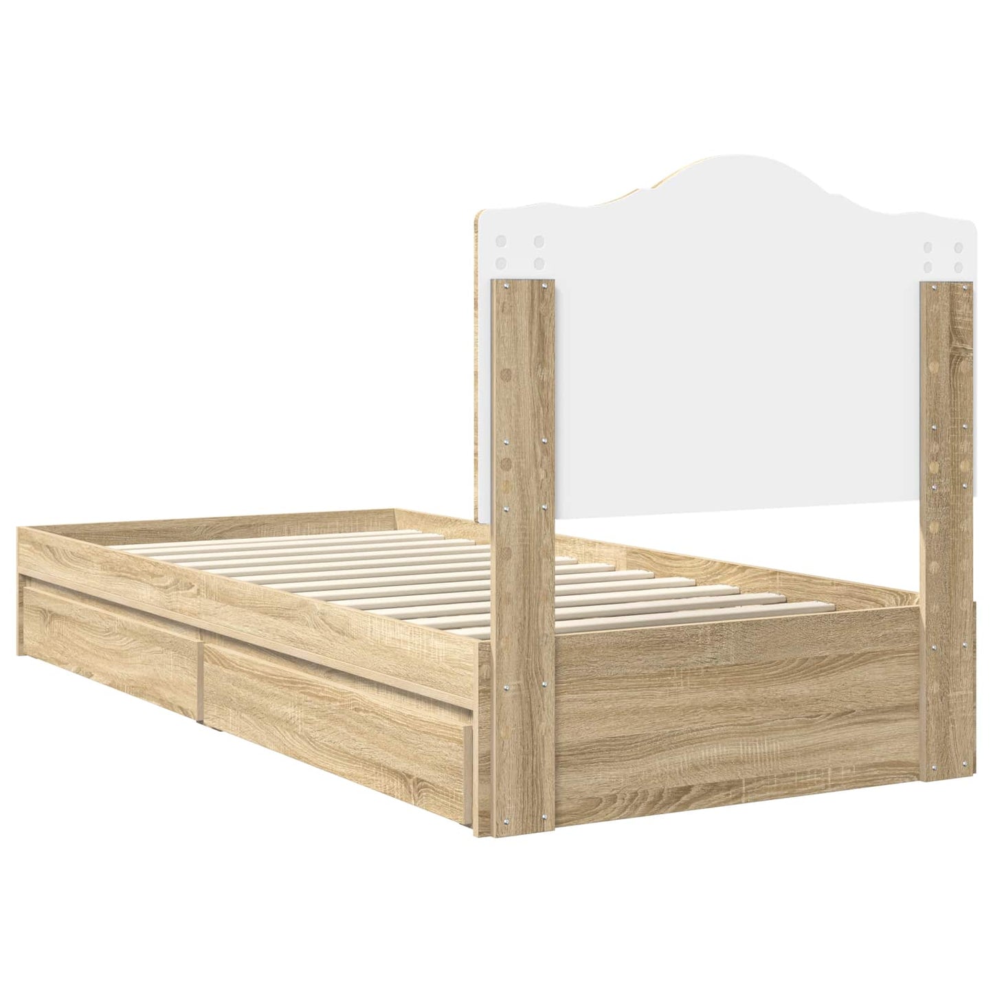 vidaXL Κρεβάτι Αποθήκης Δρύς Sonoma 100 x 200 cm Επεξεργασμένο ξύλο