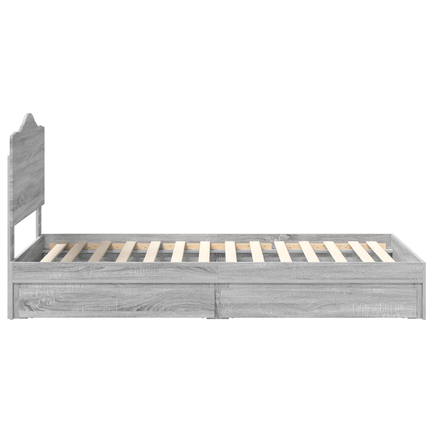 vidaXL Κρεβάτι Αποθήκης Γκρίζο Σονομα 100 x 200 cm Επεξεργασμένο ξύλο