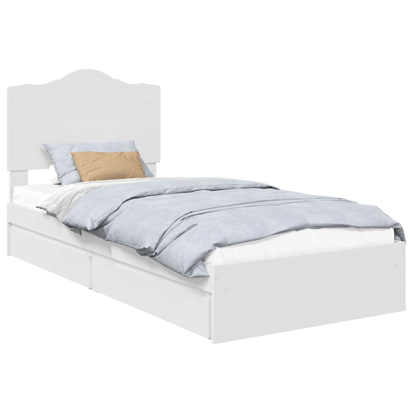 vidaXL Κρεβάτι Αποθήκης Λευκό 90 x 200 cm Επεξεργασμένο ξύλο