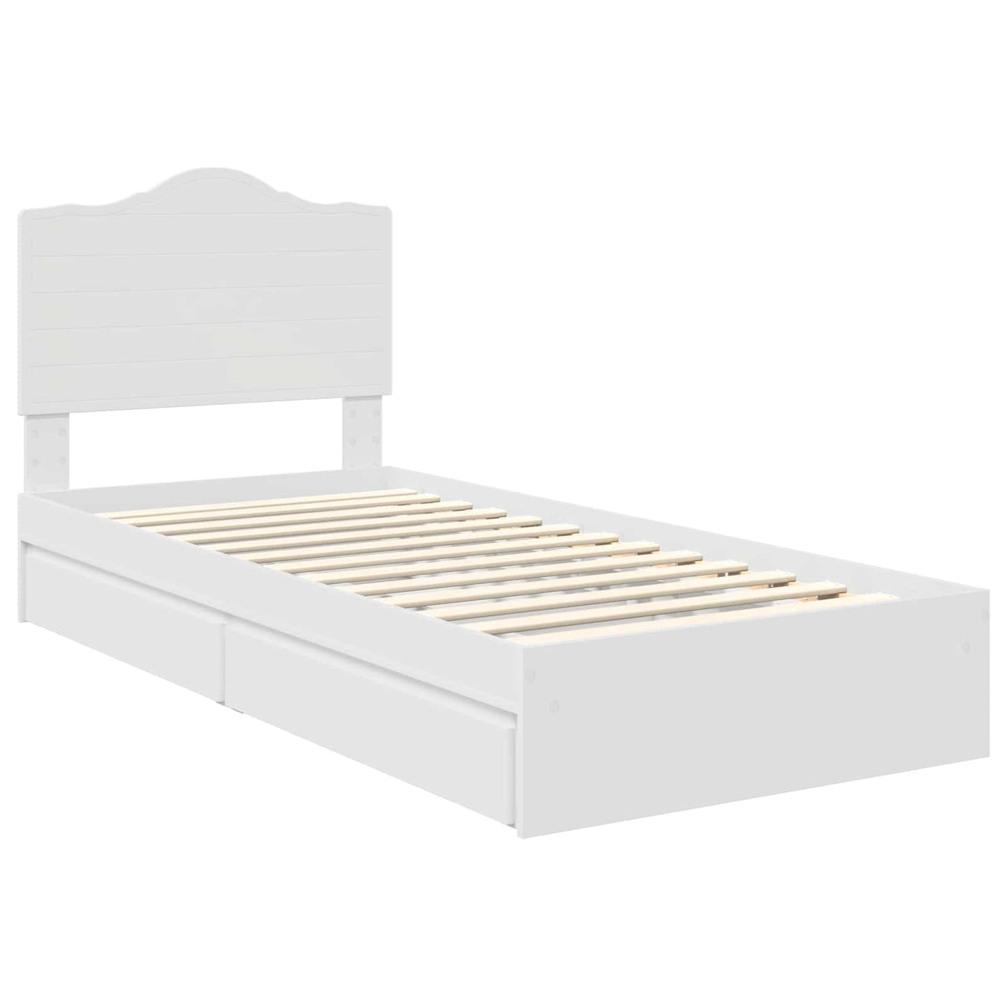 vidaXL Κρεβάτι Αποθήκης Λευκό 90 x 200 cm Επεξεργασμένο ξύλο