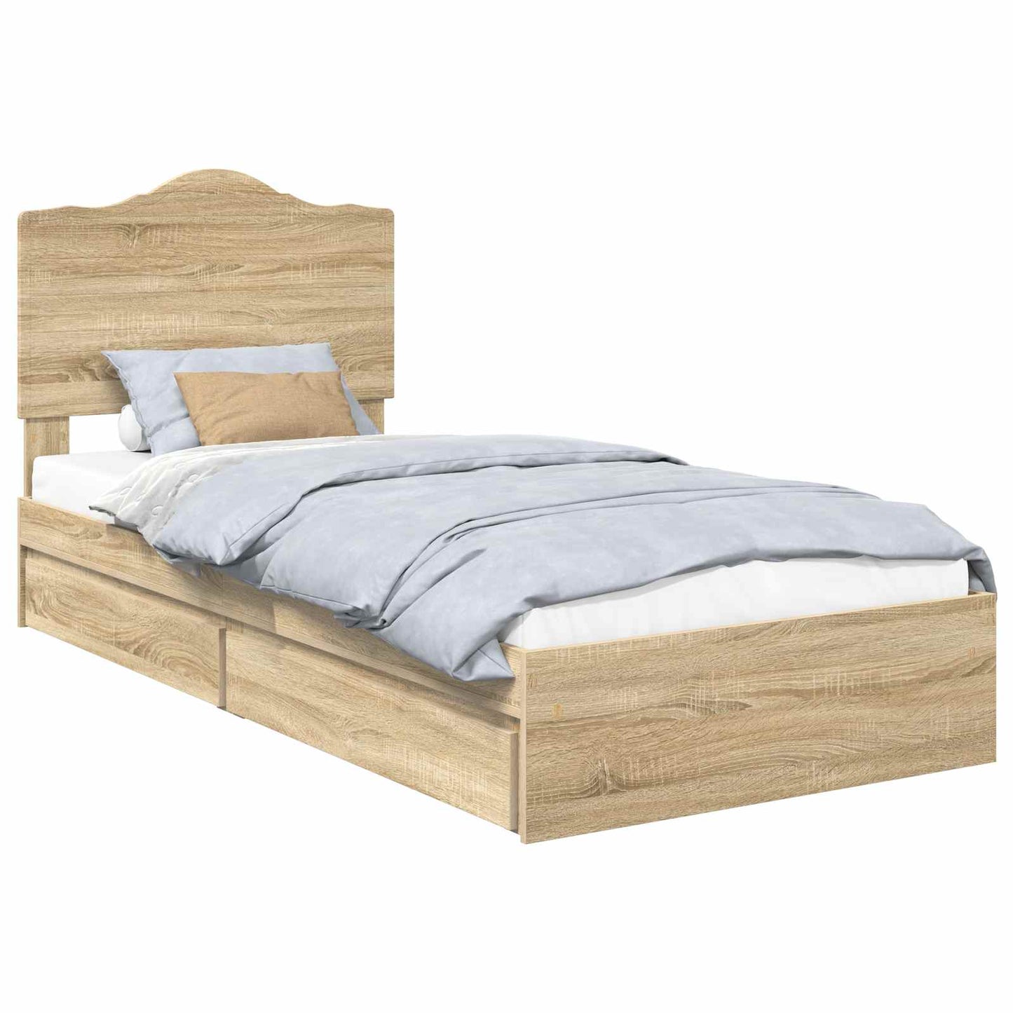 vidaXL Κρεβάτι Αποθήκης Δρύς Sonoma 90 x 190 cm Επεξεργασμένο ξύλο