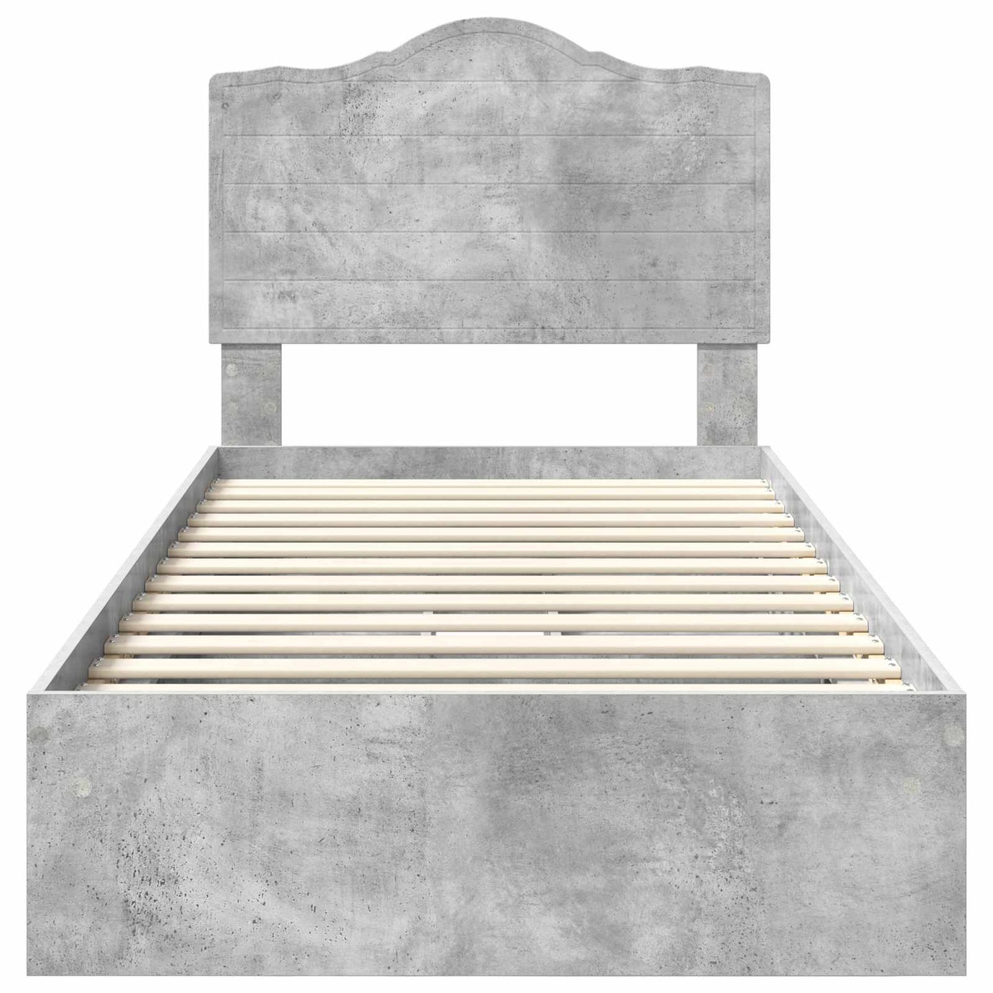 vidaXL Κρεβάτι Αποθήκης Σκυρόδεμα Γκρι 90 x 190 cm Επεξεργασμένο ξύλο