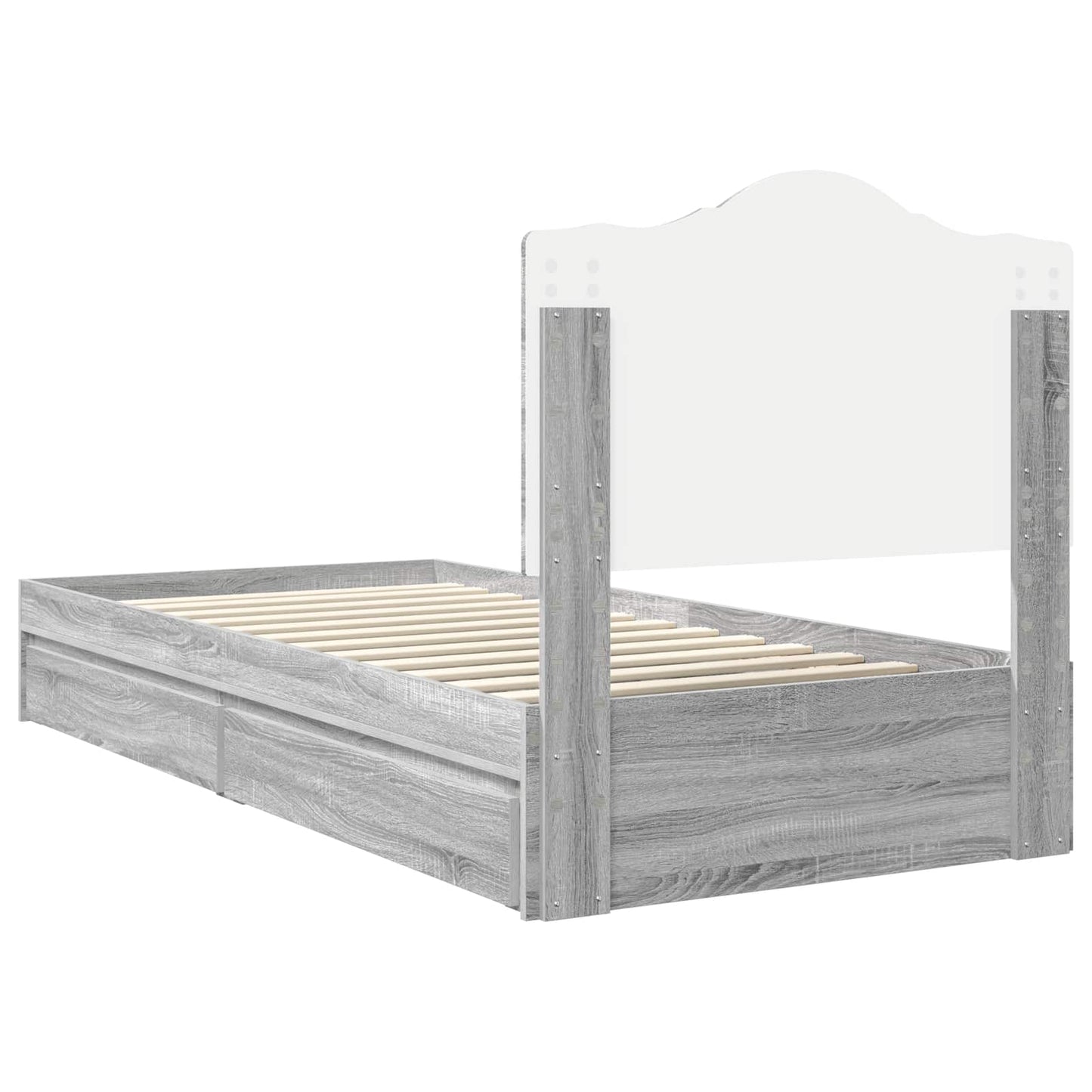 vidaXL Κρεβάτι Αποθήκης Γκρίζο Σονομα 90 x 190 cm Επεξεργασμένο ξύλο